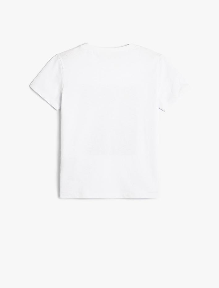 Erkek Çocuk Tişört Kısa Kollu Bisiklet Yaka Sörf Baskılı Pamuklu