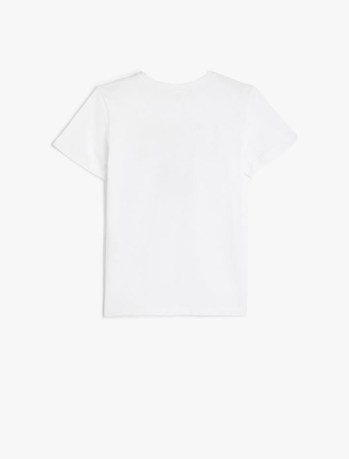 Erkek Çocuk Tişört Slogan Baskılı Kısa Kollu Bisiklet Yaka Pamuklu