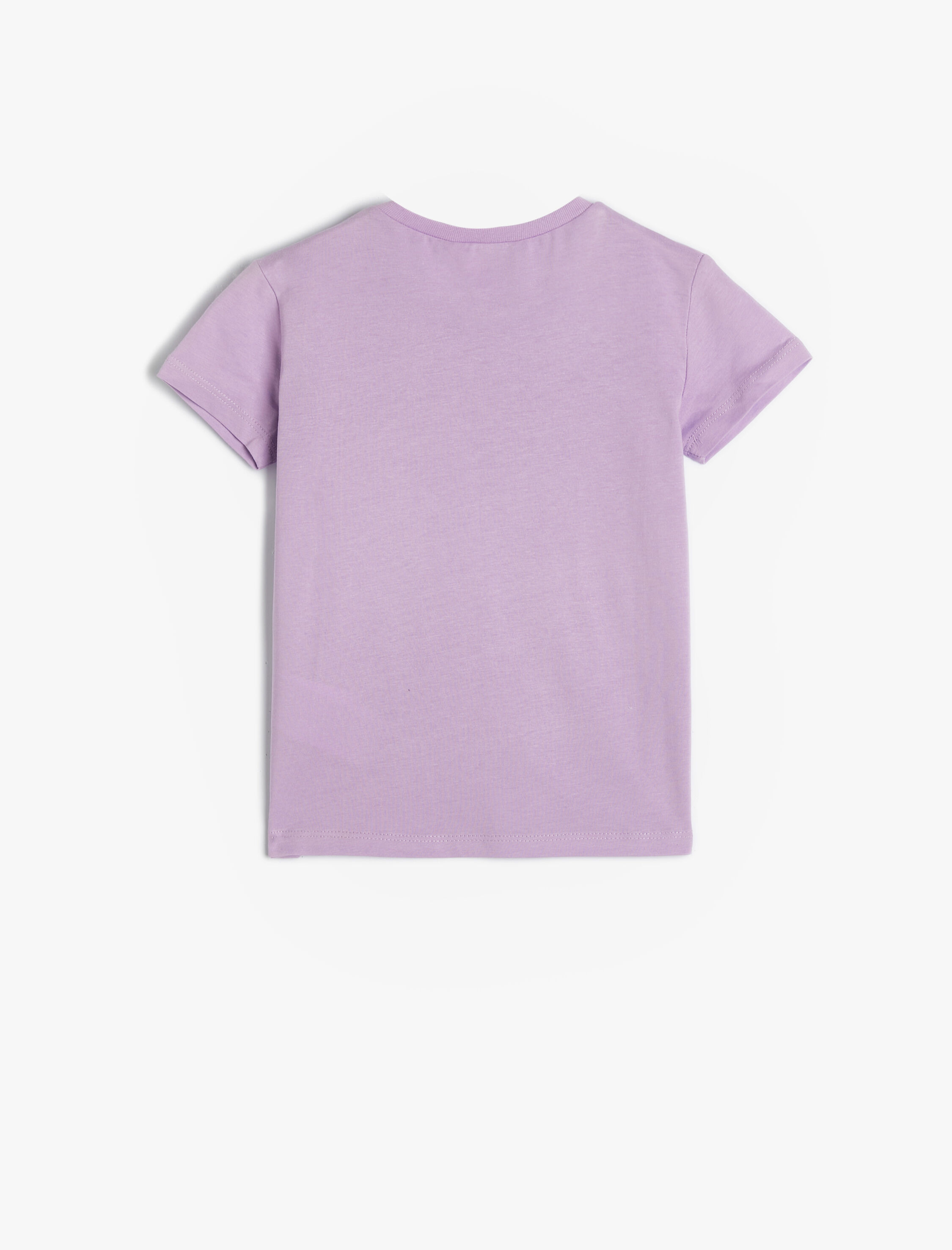  Kız Çocuk Kalpli Tişört Kısa Kollu Bisiklet Yaka Pamuklu