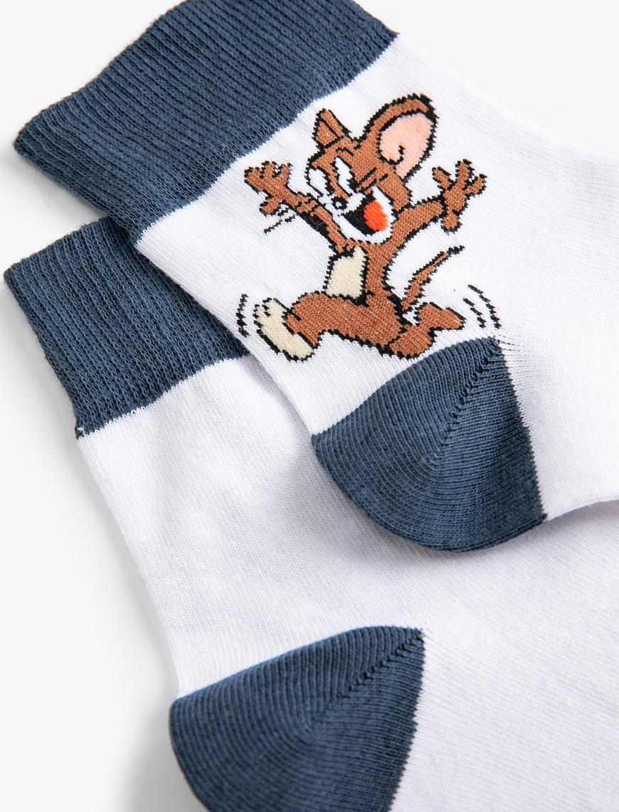  Erkek Tom ve Jerry Soket Çorap Lisanslı Desenli