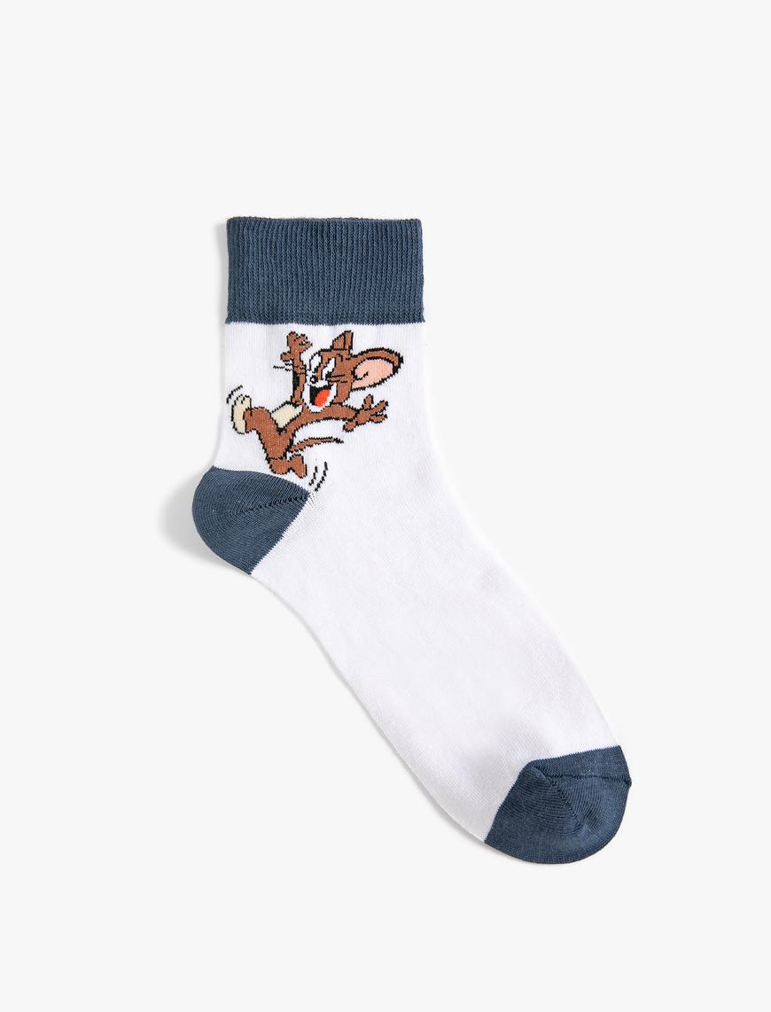 Erkek Tom ve Jerry Soket Çorap Lisanslı Desenli
