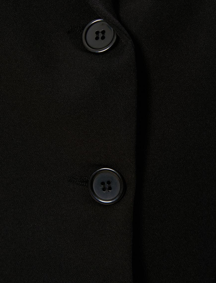   Blazer Ceket Düğmeli Kapaklı Cepli Regular Fit