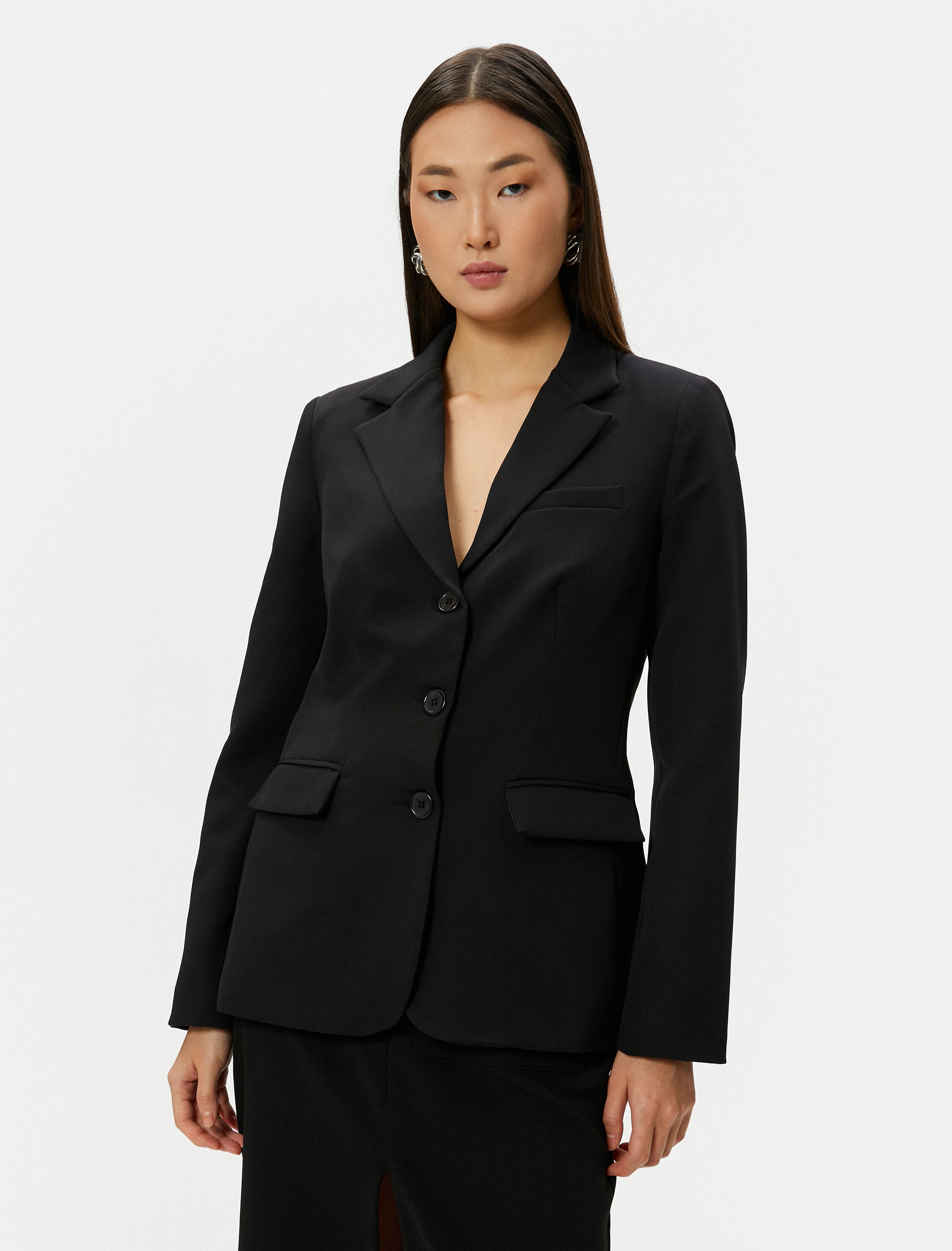   Blazer Ceket Düğmeli Kapaklı Cepli Regular Fit