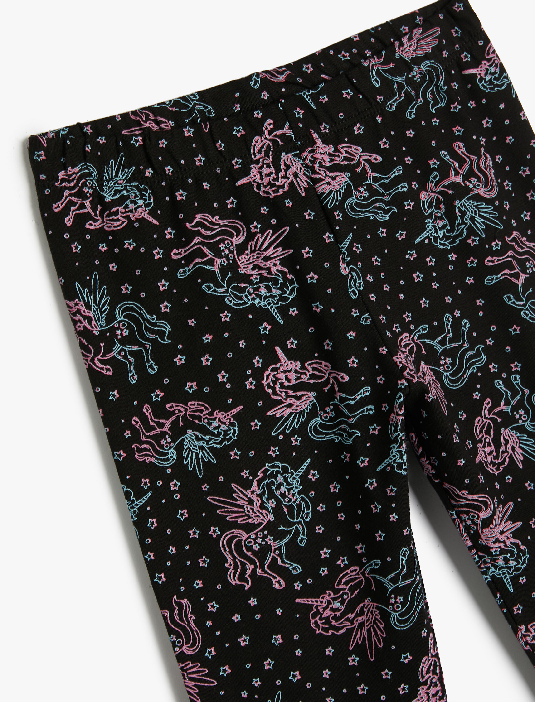  Kız Çocuk Unicorn Tayt Beli Lastikli Pamuklu