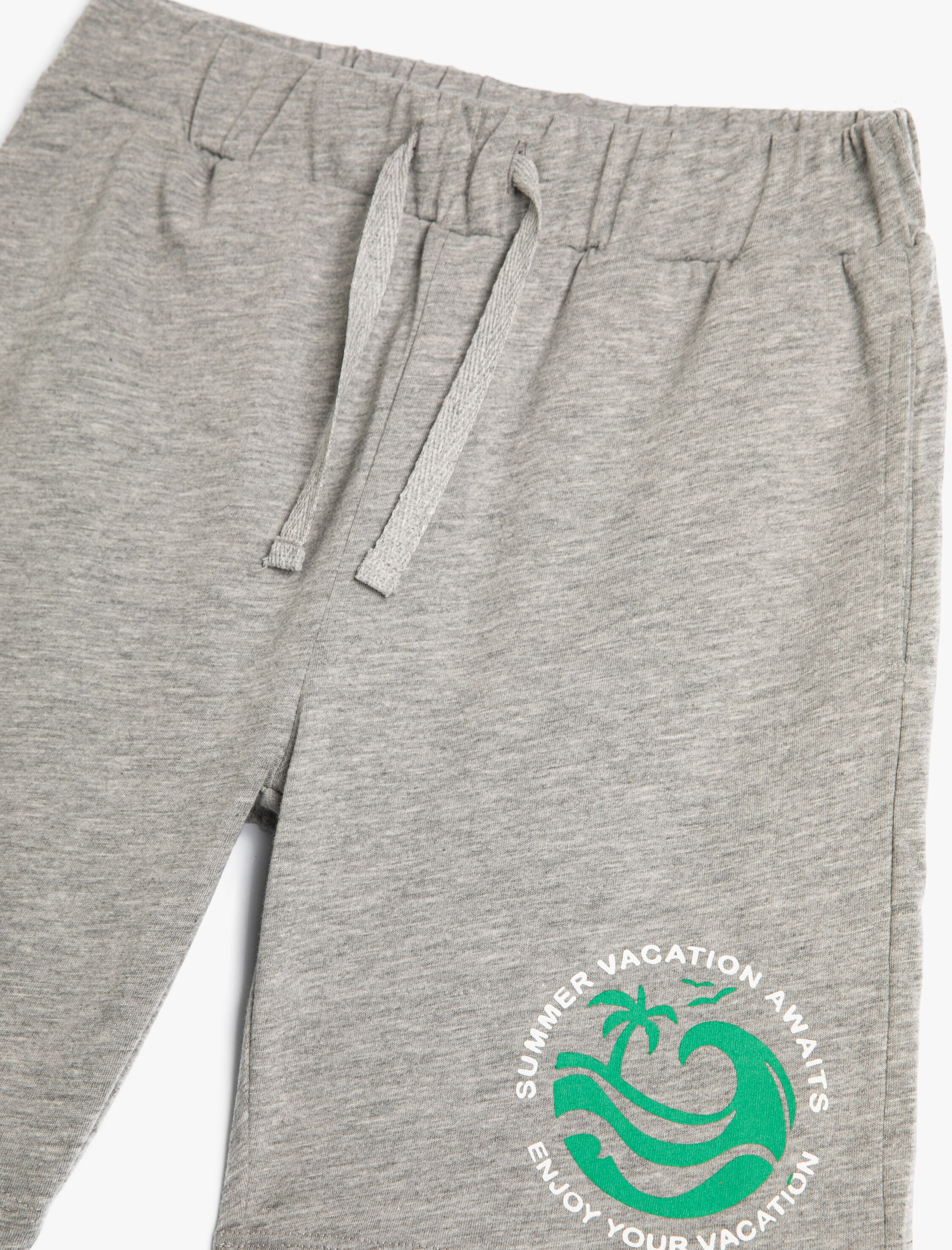  Erkek Çocuk Pamuklu Şort Baskılı Cepli Beli Lastikli Bağlamalı