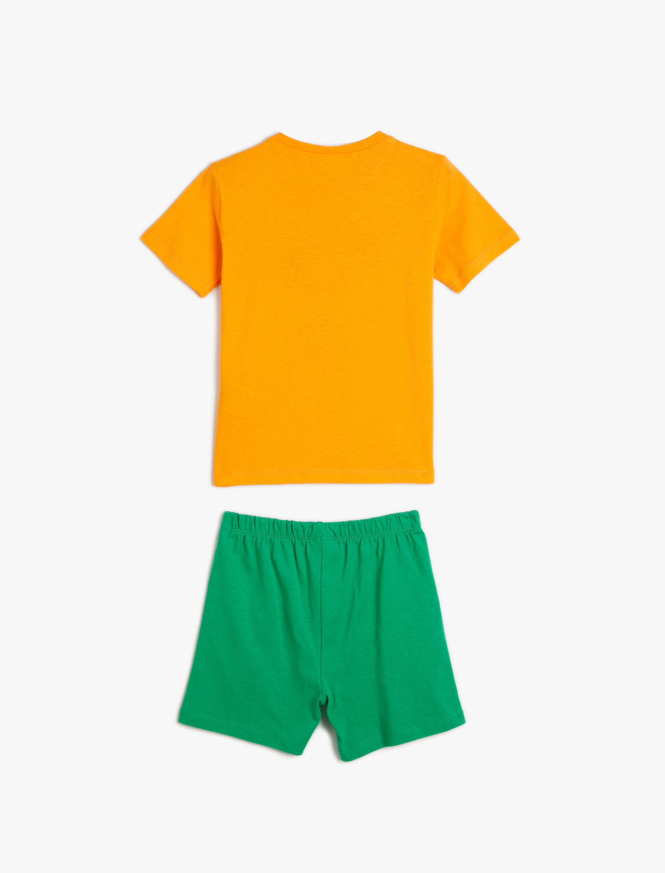  Erkek Bebek Şort Tişört Takım Baskılı Pamuklu 2'li Set