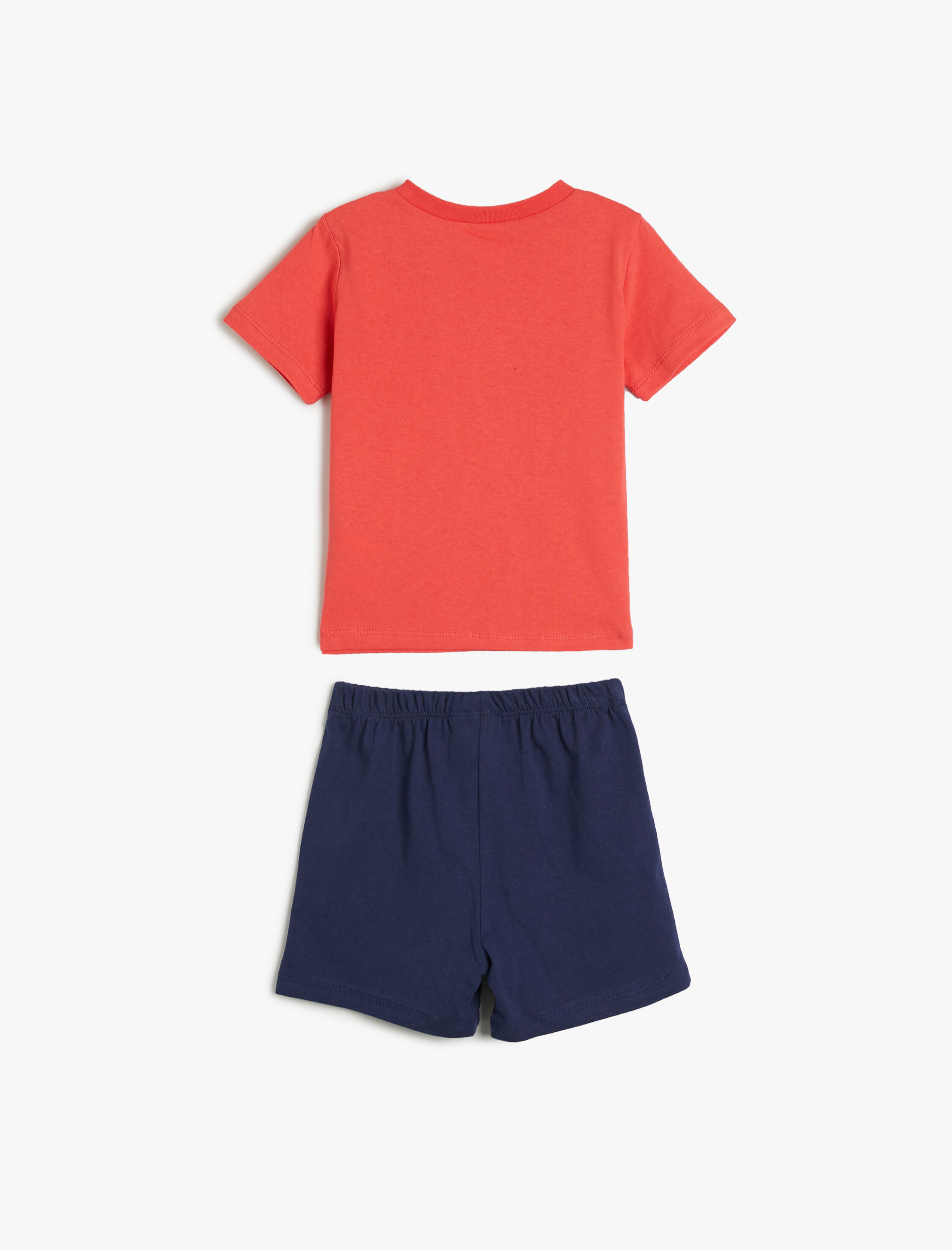  Erkek Bebek Yaz Temalı Baskılı Şort Tişört Takım Pamuklu