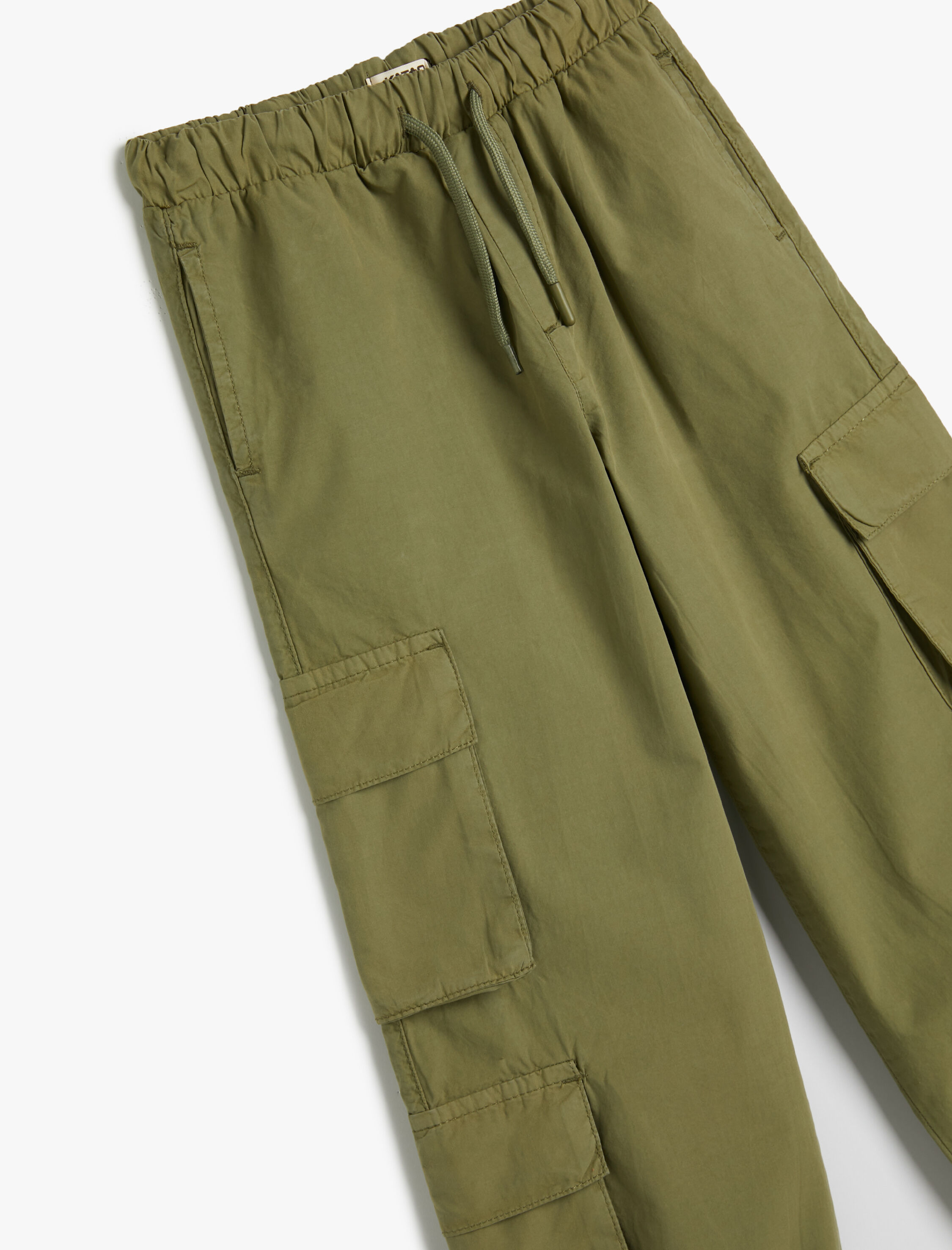  Erkek Çocuk Jogger Kargo Pantolon Pamuklu Beli Bağlamalı Cepli