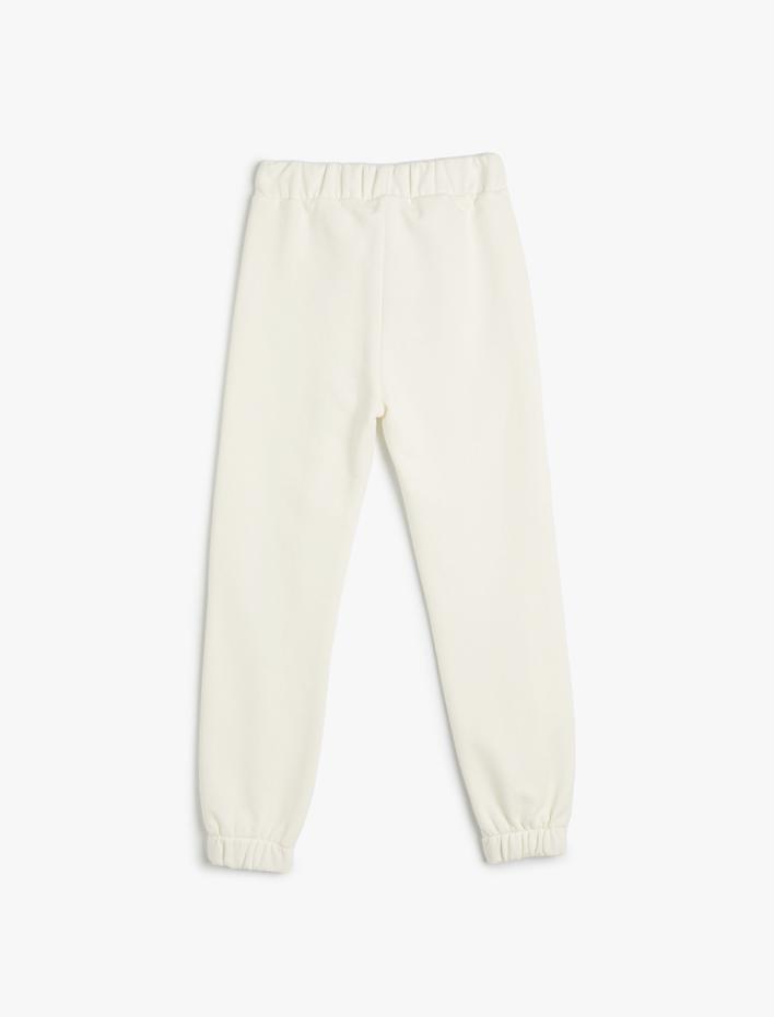 Kız Çocuk Basic Jogger Eşofman Altı Nervürlü Beli Lastikli Cepli