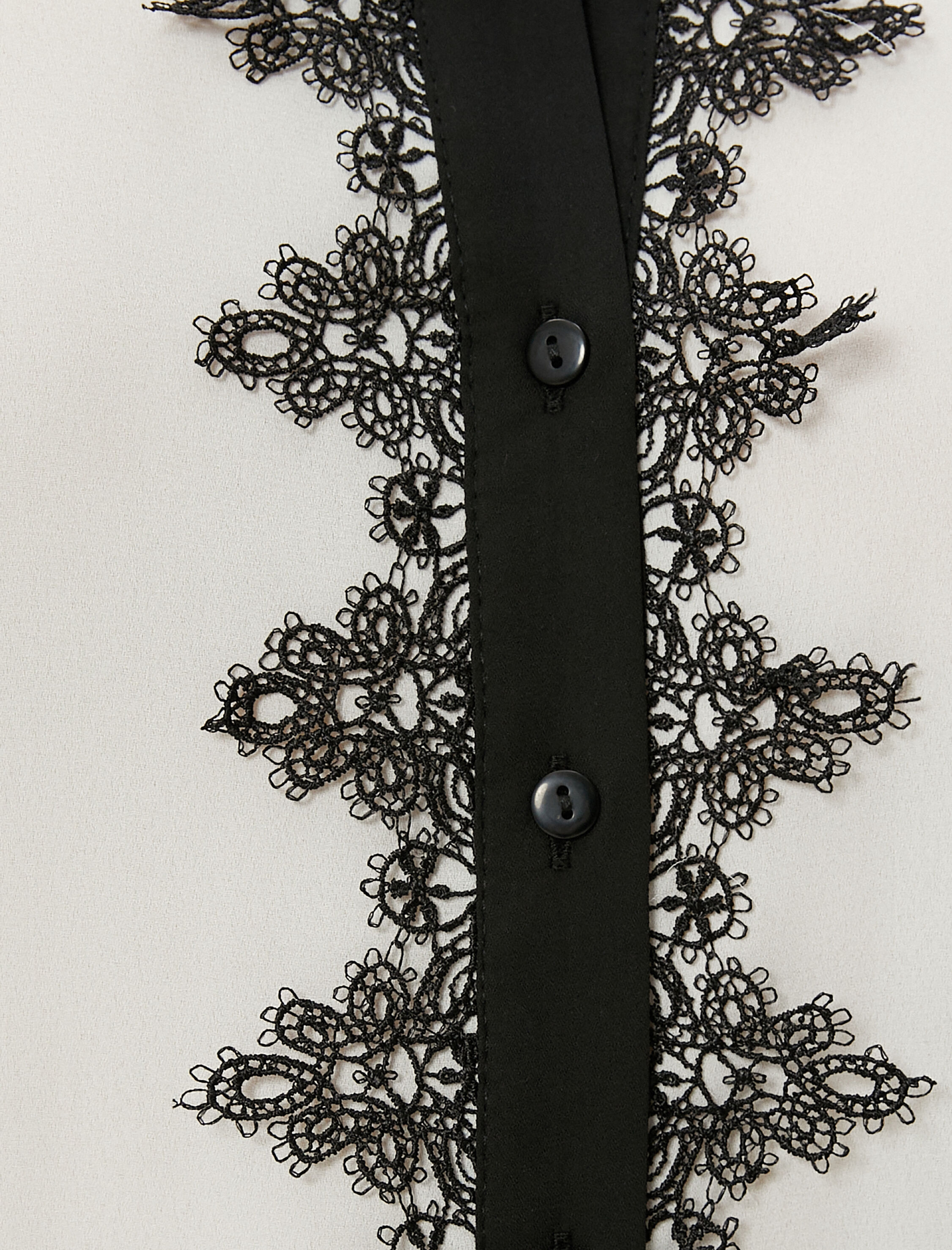   Dantelli Gömlek Uzun Kollu Düğmeli Regular Fit