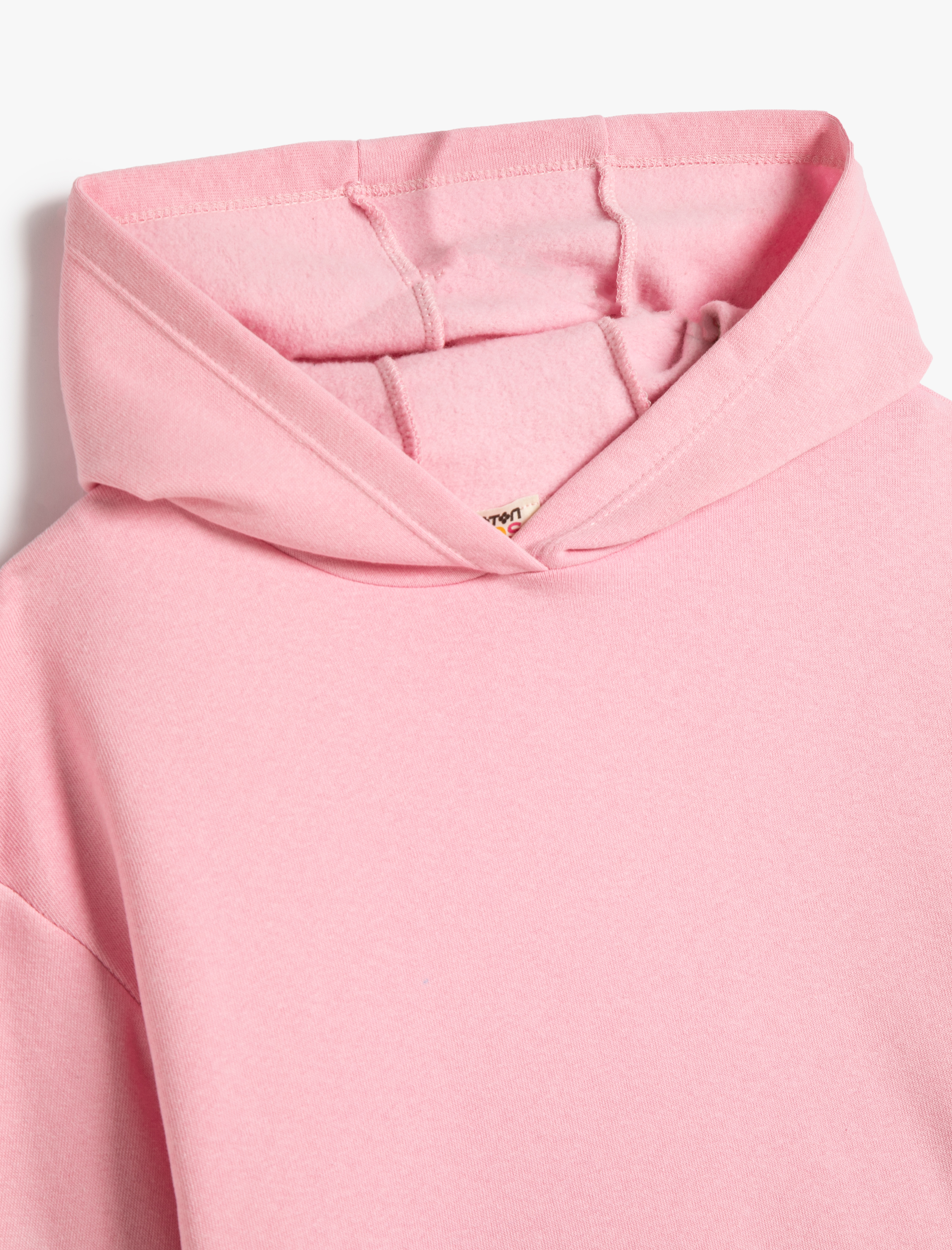  Kız Çocuk Basic Kapşonlu Sweatshirt Uzun Kollu Pamuklu Şardonlu