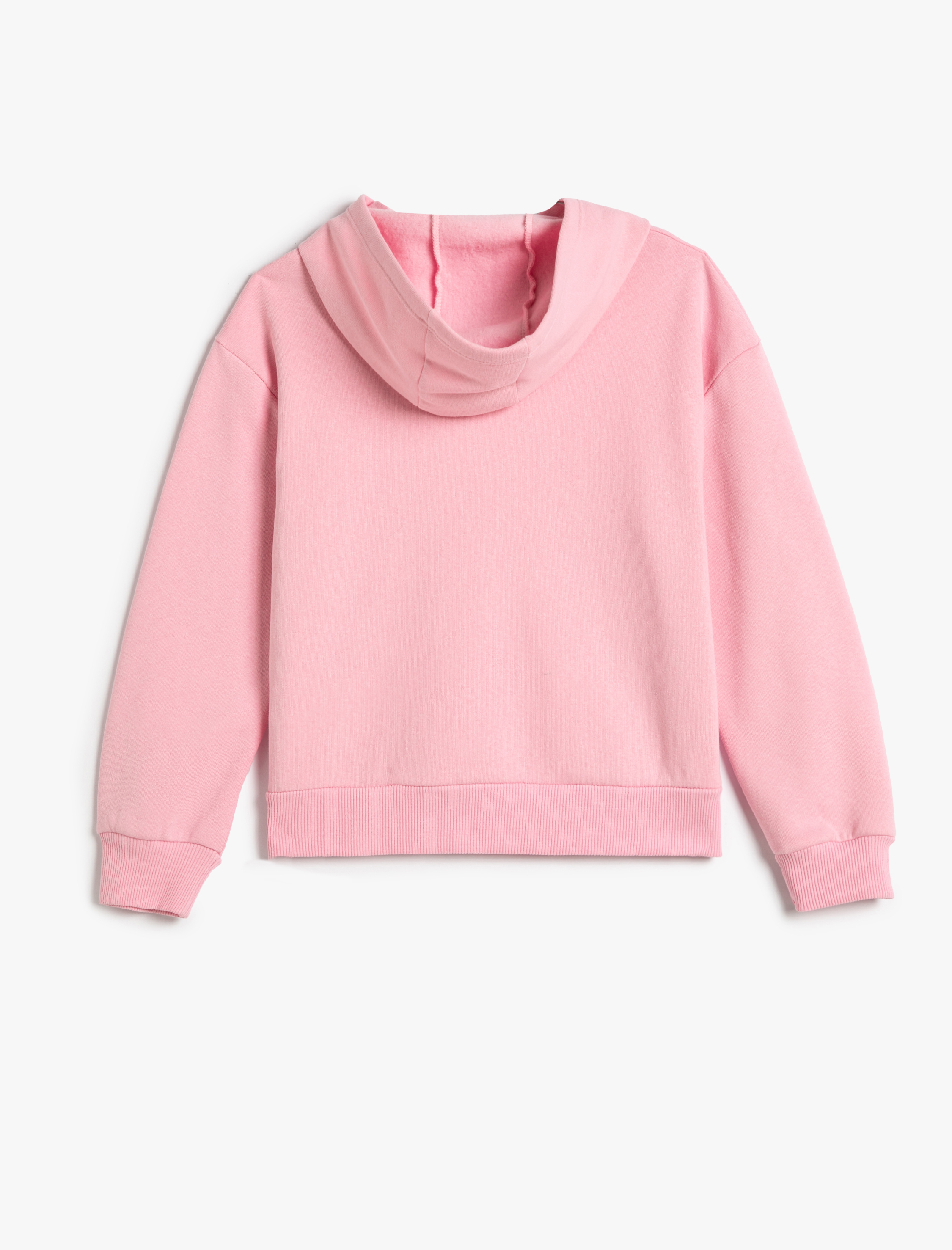  Kız Çocuk Basic Kapşonlu Sweatshirt Uzun Kollu Pamuklu Şardonlu