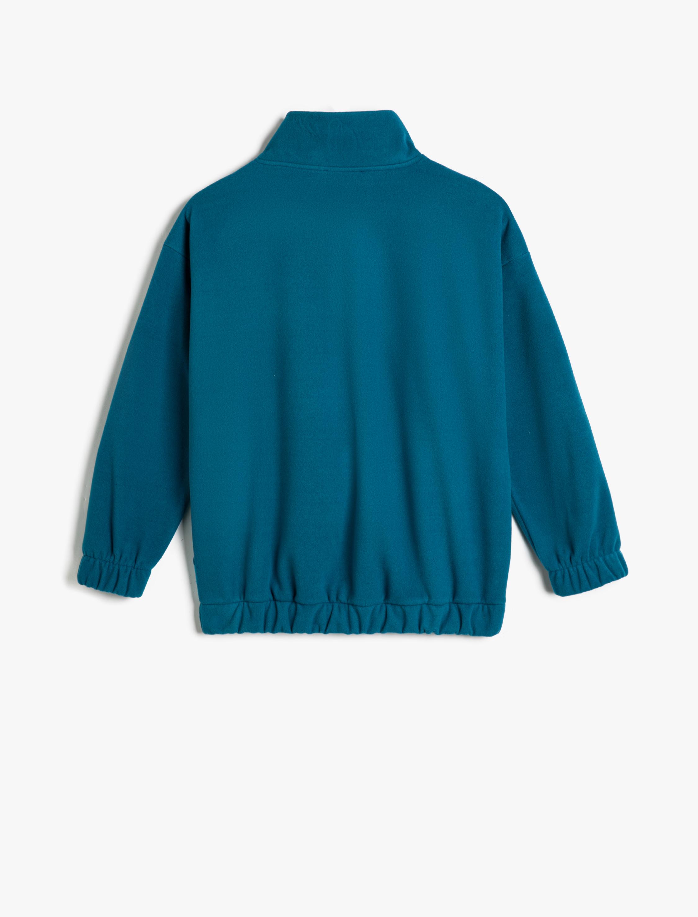 Erkek Çocuk Polar Sweat Dik Yaka Yarım Fermuarlı Kanguru Cepli