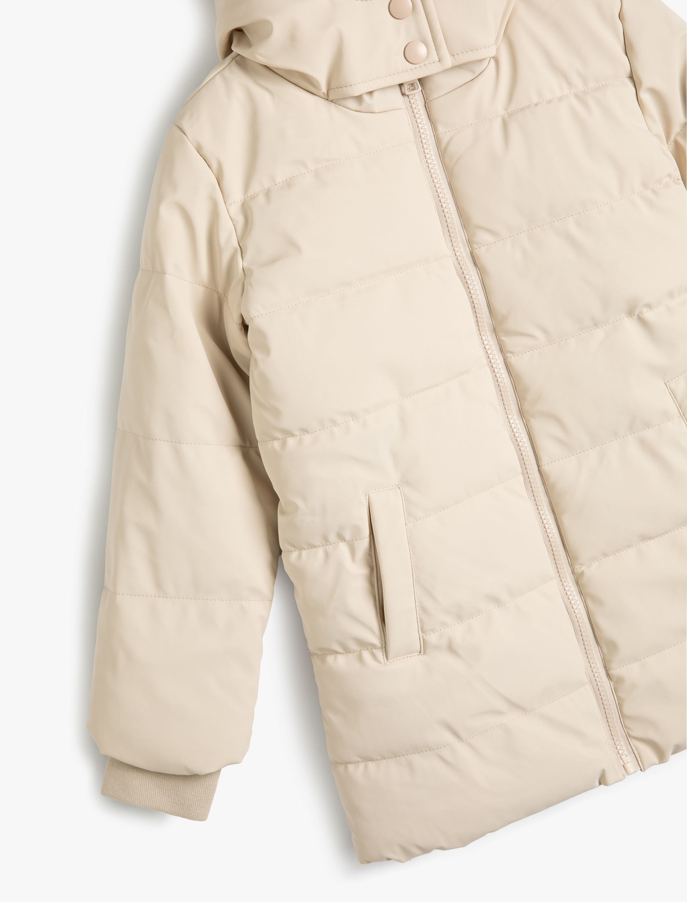  Kız Çocuk Oversize Şişme Mont Fermuar Kapamalı Manşetleri Lastikli