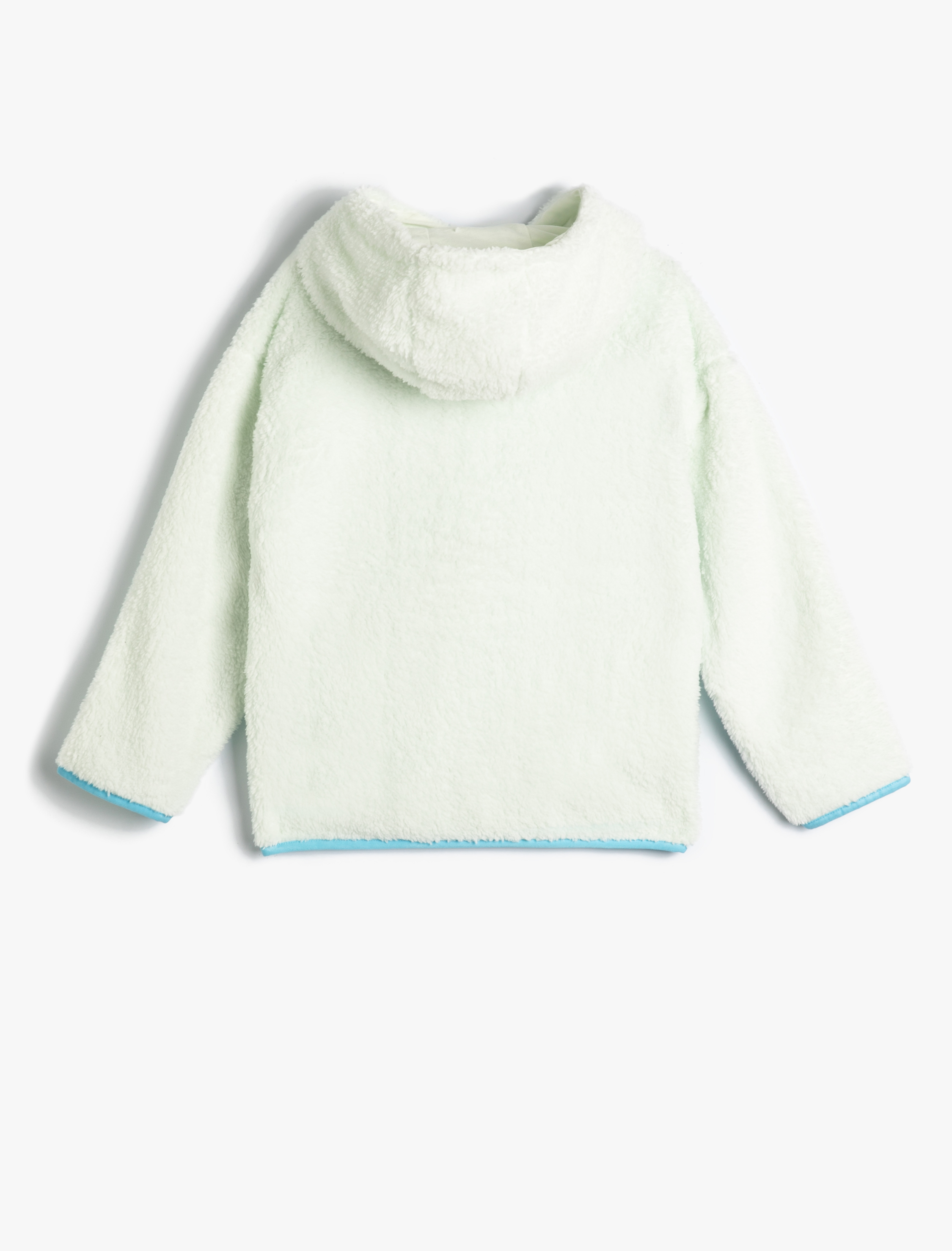  Erkek Çocuk Kapşonlu Peluş Sweat Kayak Temalı Cepli Renk Kontrastlı