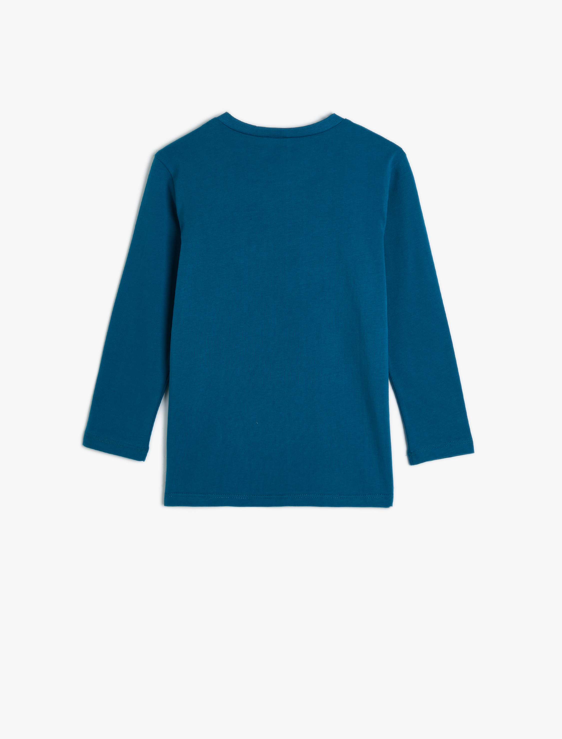  Erkek Çocuk Tişört Uzun Kollu Bisiklet Yaka Ayıcık Baskılı Pamuklu