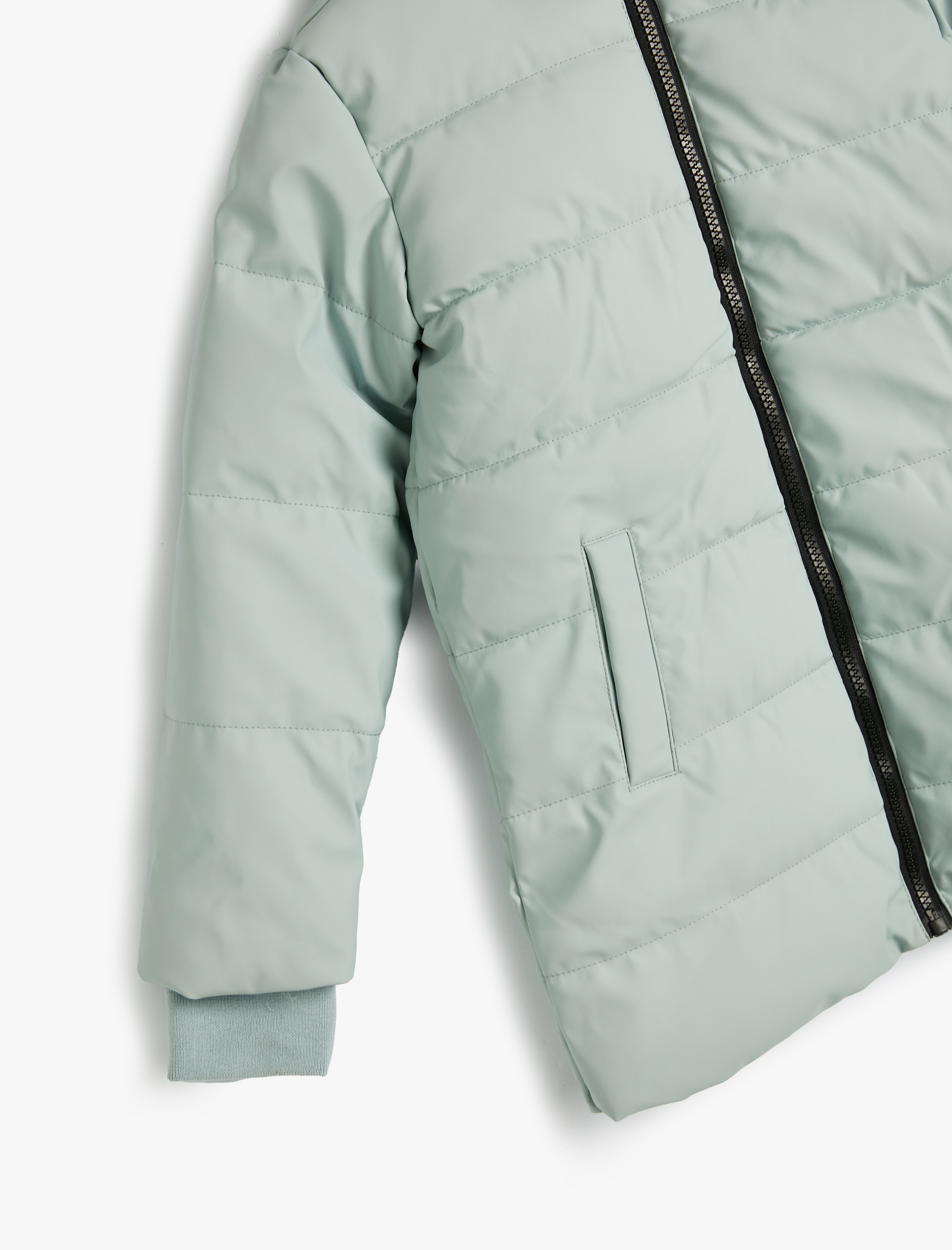  Kız Çocuk Oversize Şişme Mont Fermuar Kapamalı Manşetleri Lastikli