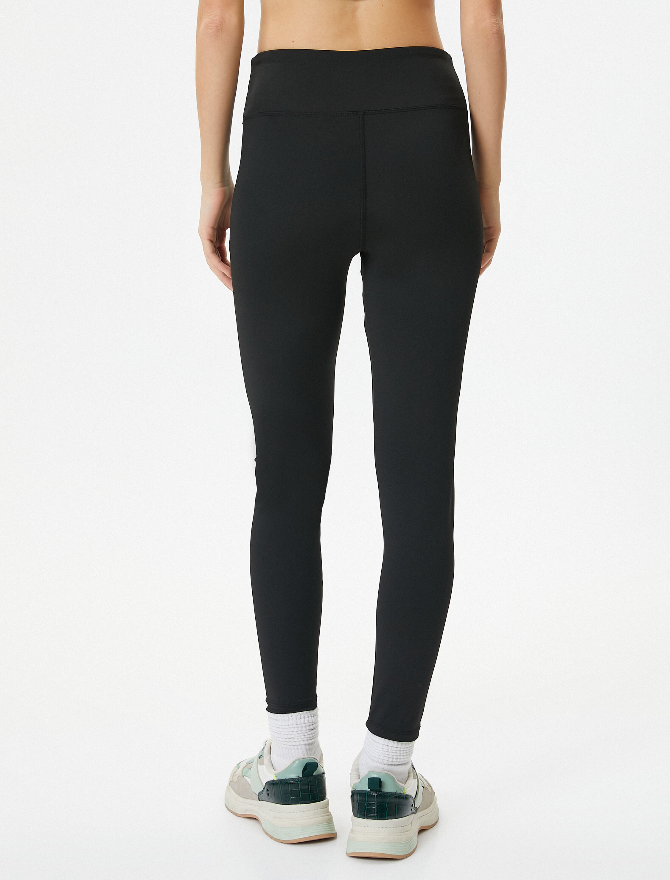   Yüksek Bel Spor Tayt Baskı Detaylı Skinny