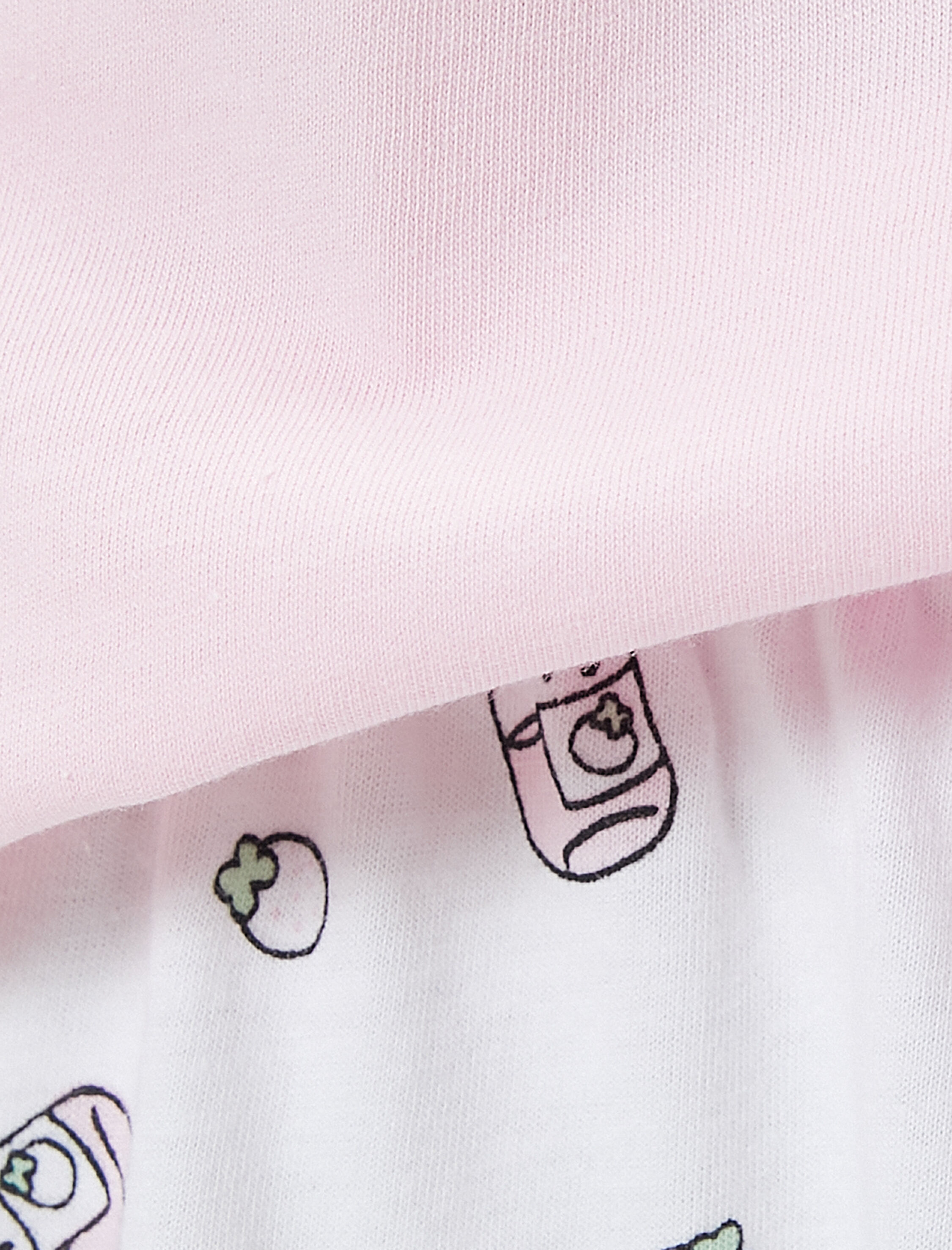   Kısa Kollu Pijama Takımı Baskılı Bisiklet Yaka