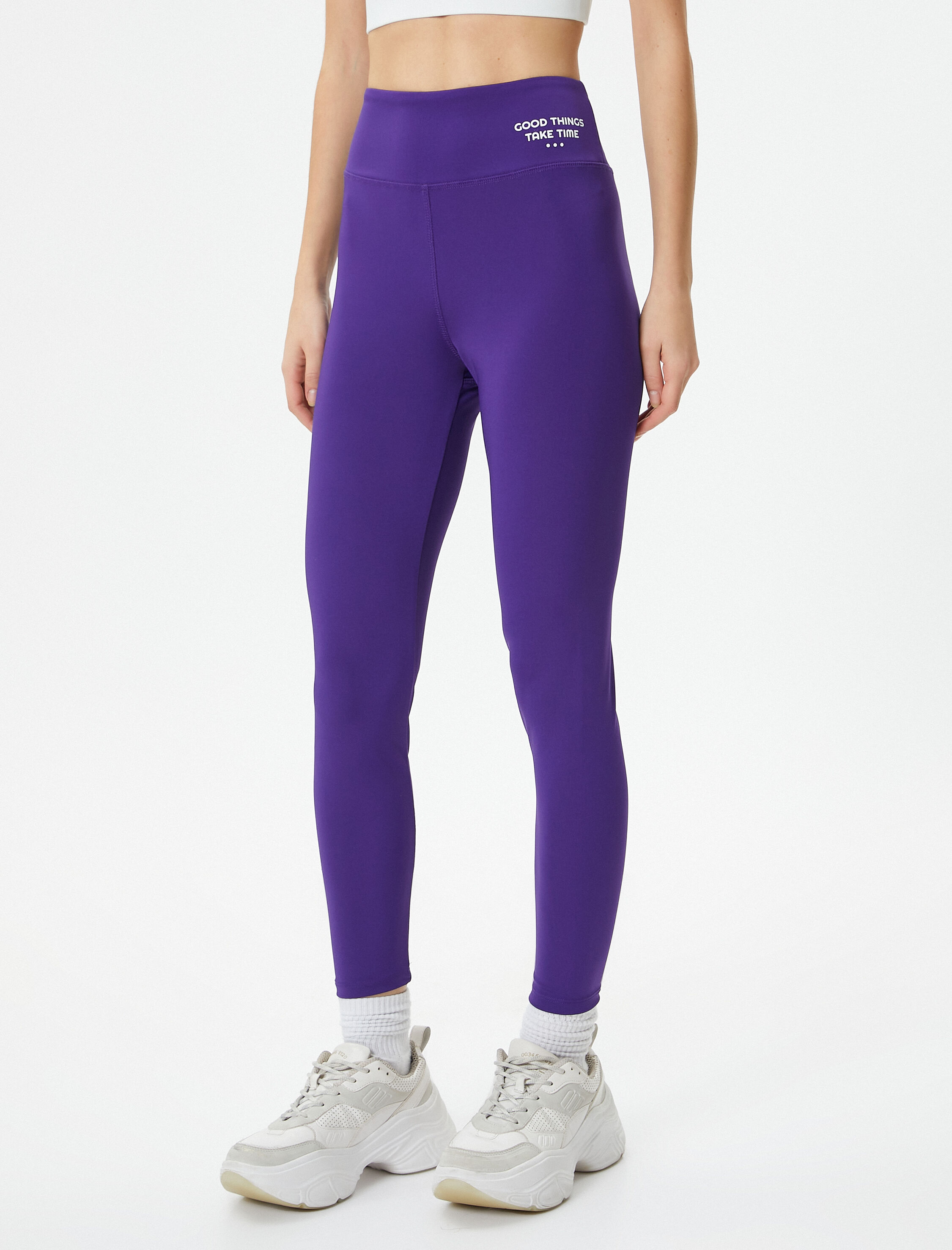   Ekstra Yüksek Bel Spor Tayt Baskı Detaylı Dar Kalıp