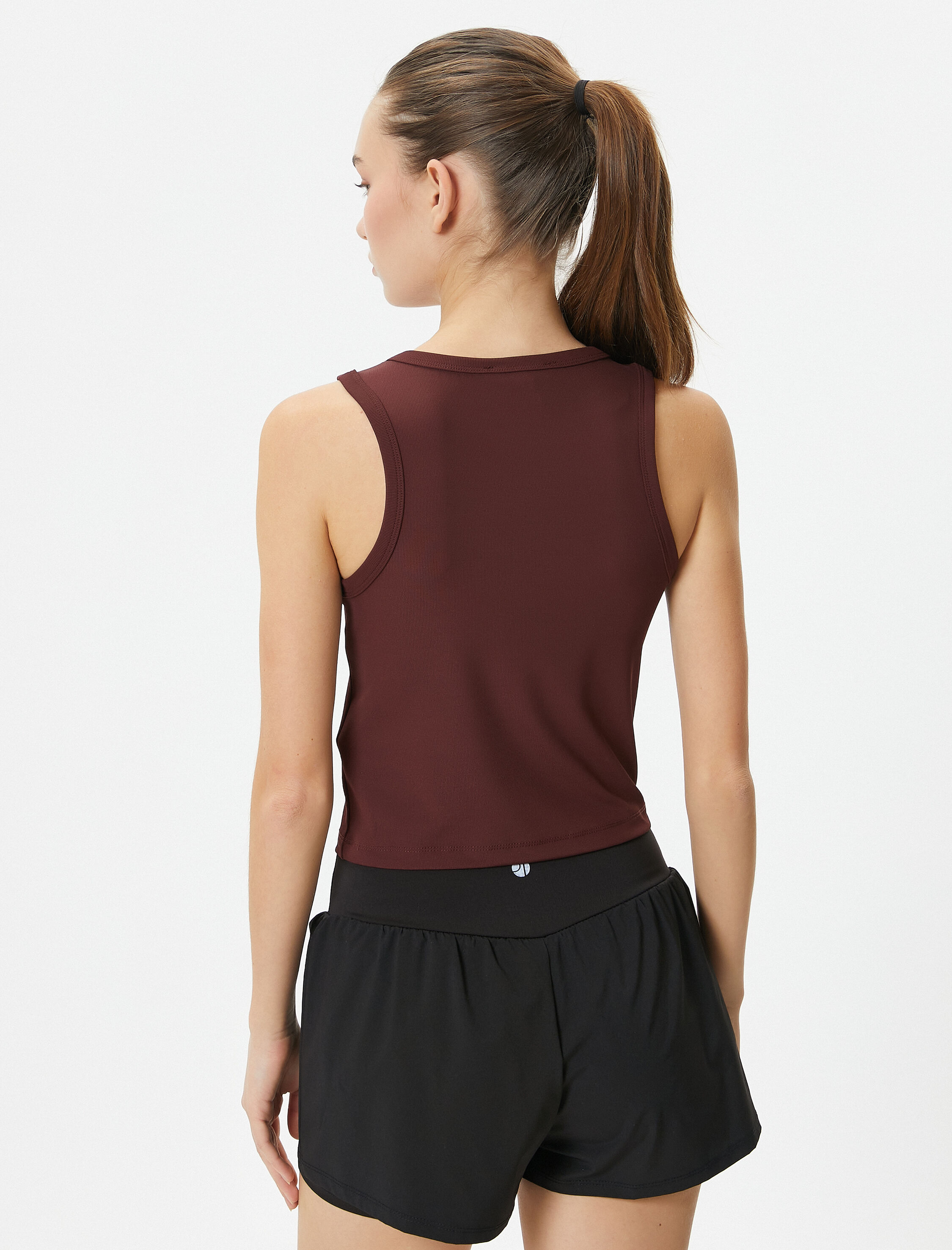   Basic Spor Atlet Bisiklet Yaka Fitilli Slim Fit