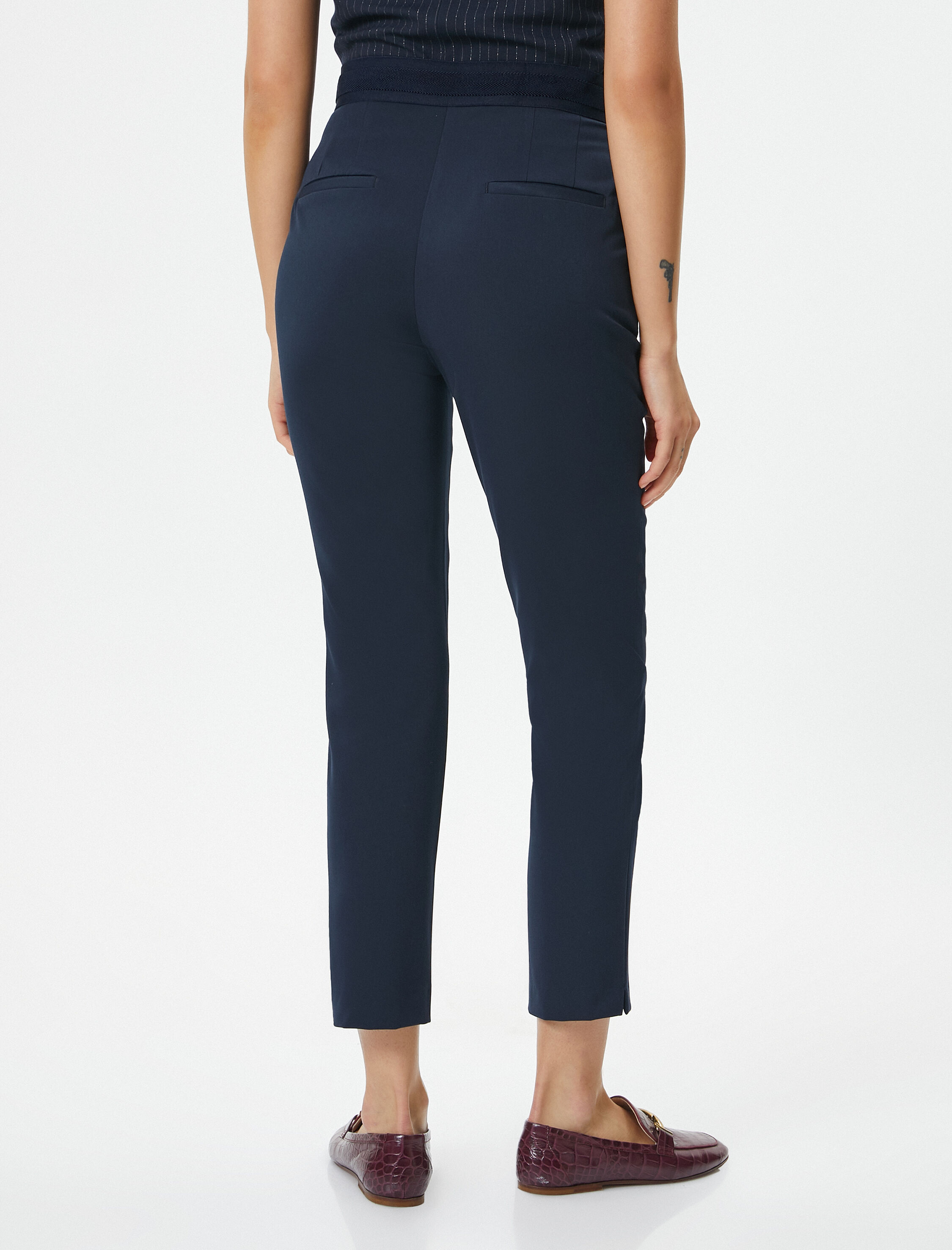   Kumaş Cigarette Pantolon Cepli Yüksek Bel