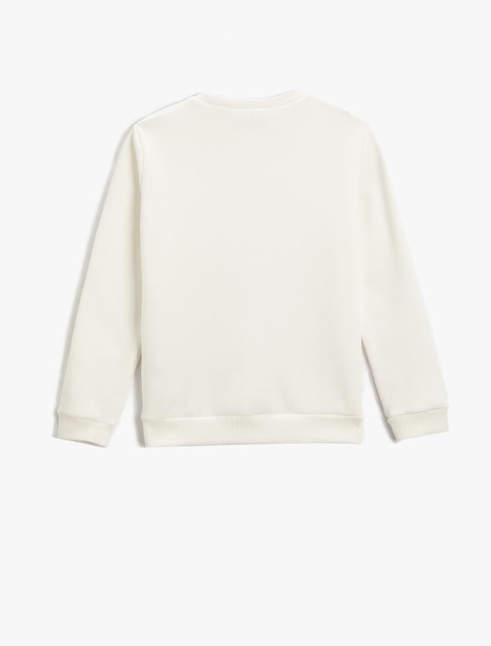 Kız Çocuk Pul Payet İşlemeli Sweatshirt Şardonlu