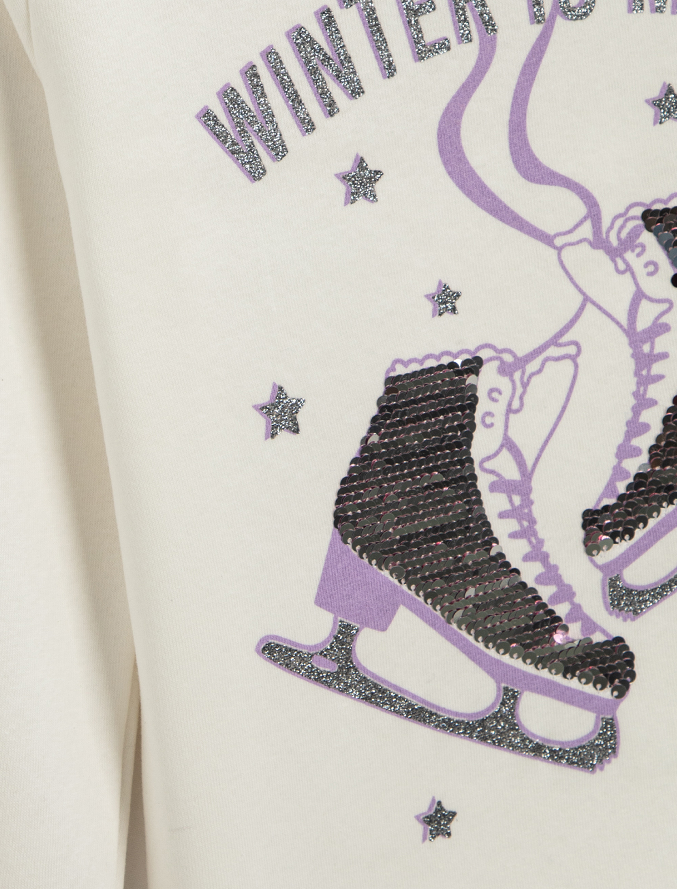  Kız Çocuk Pul Payet İşlemeli Sweatshirt Şardonlu