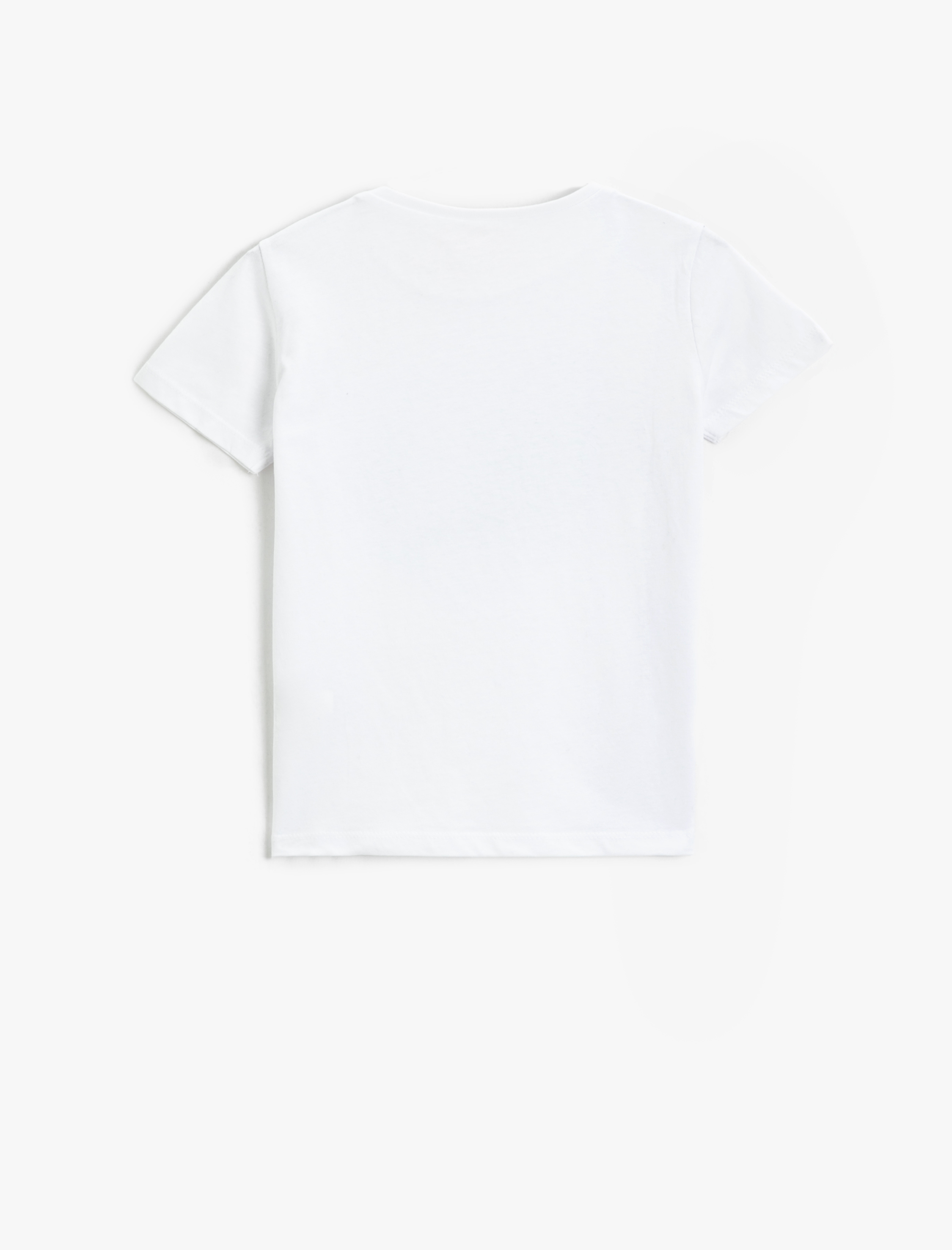  Kız Çocuk Atatürk Çift Yönlü Pul Payet İşlemeli Tişört Kısa Kollu Pamuklu Bisiklet Yaka