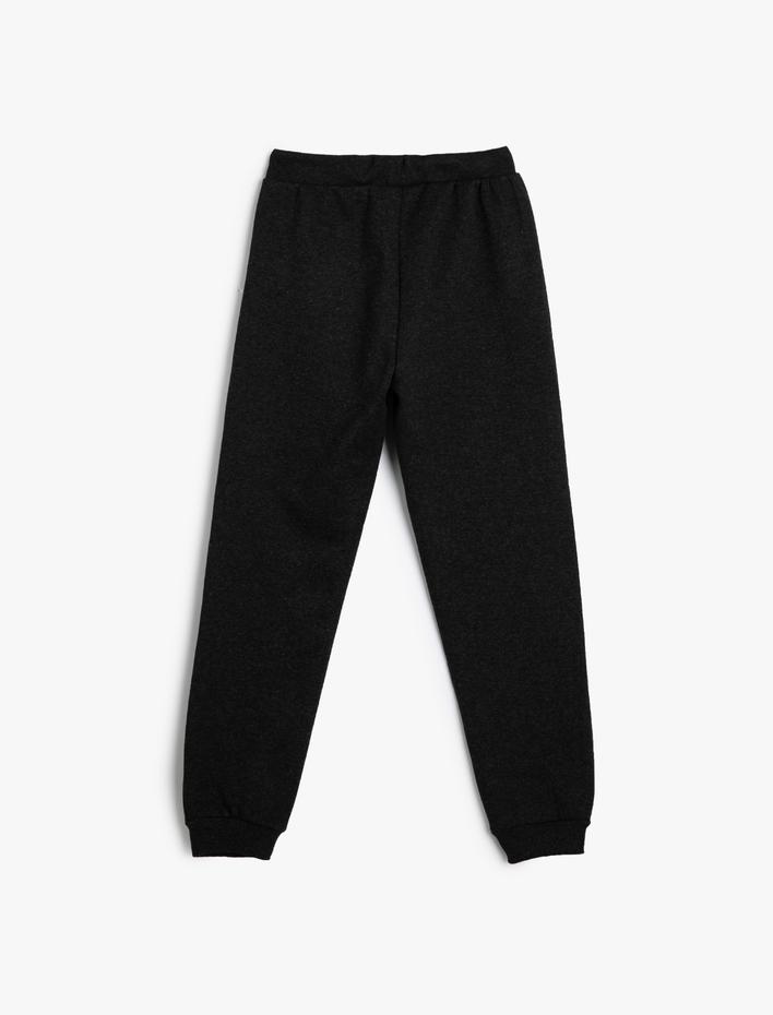 Erkek Çocuk Jogger Eşofman Altı Beli Bağcıklı Paçası Lastikli Şardonlu