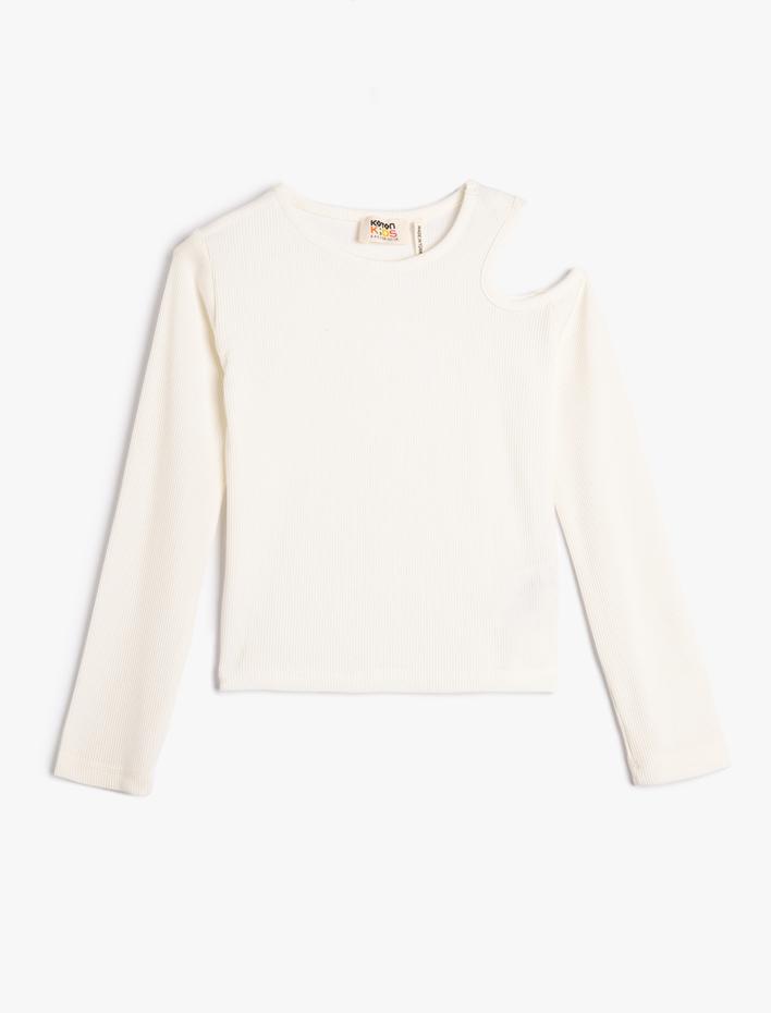 Kız Çocuk Bluz Uzun Kollu Pencere Detaylı Kaşkorse