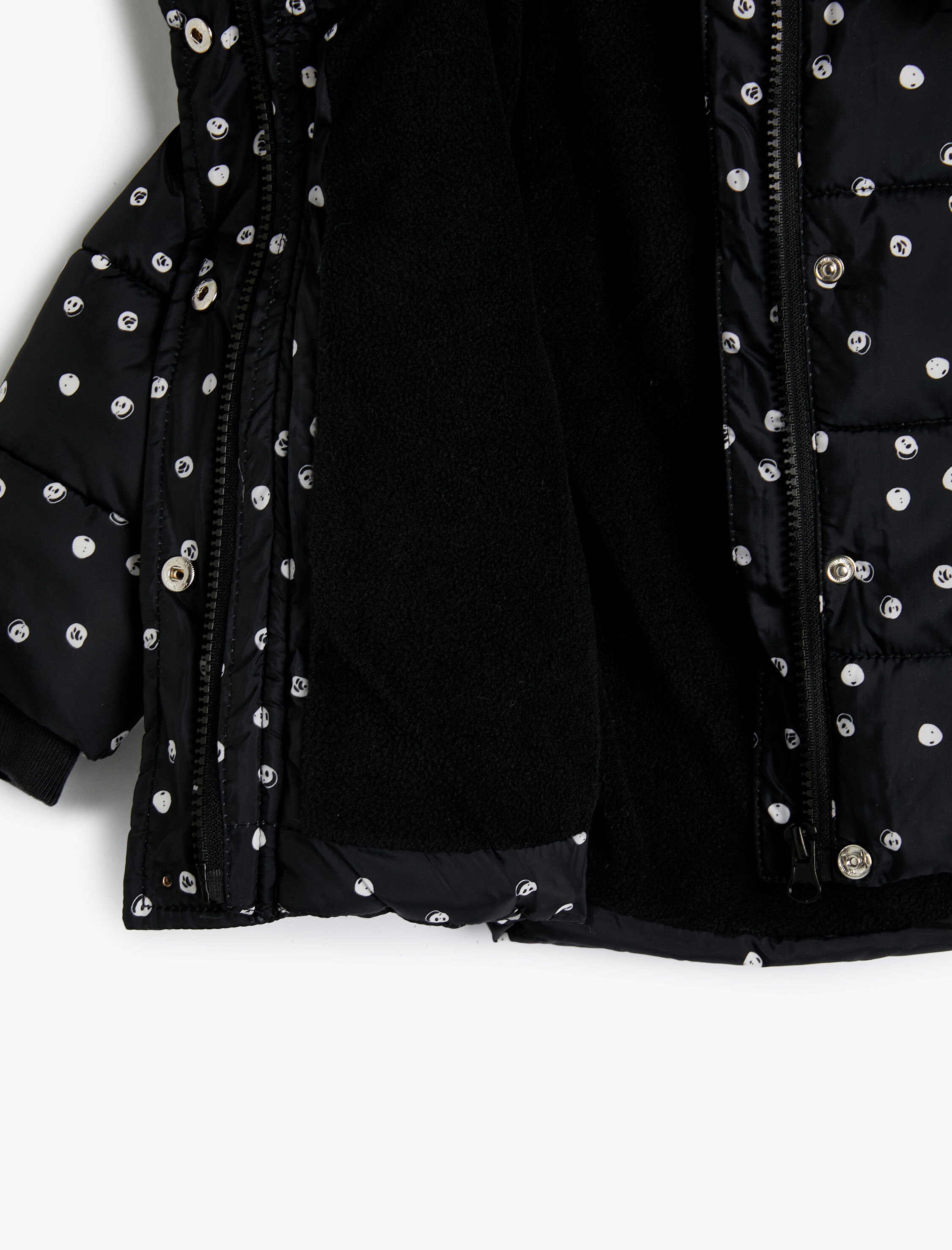  Kız Bebek Kapşonlu Şişme Mont Puantiyeli Fermuarlı Rüzgar Kapaklı