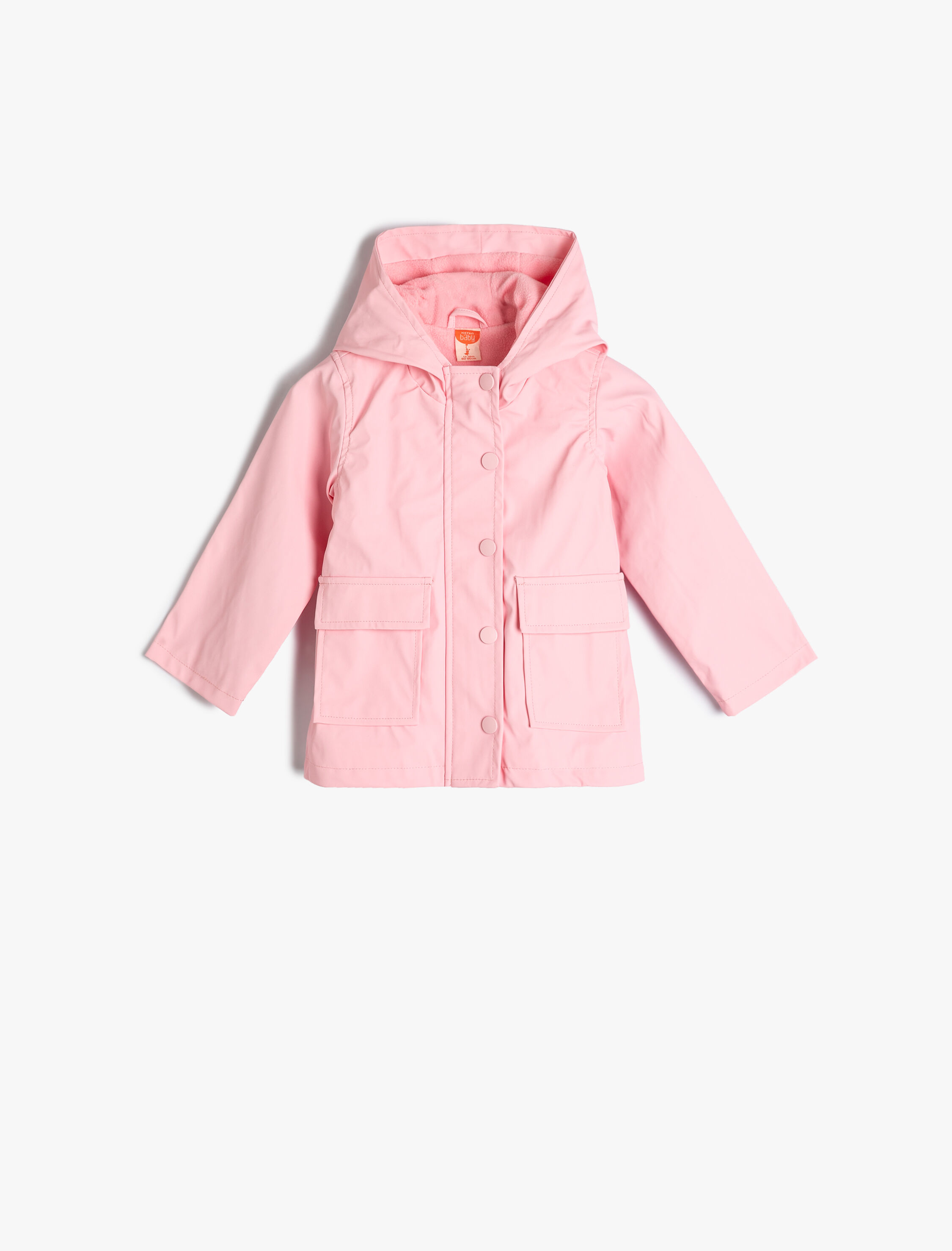  Kız Bebek Kapşonlu Kaban Cepli Rüzgar Kapaklı Çıtçıt Kapamalı