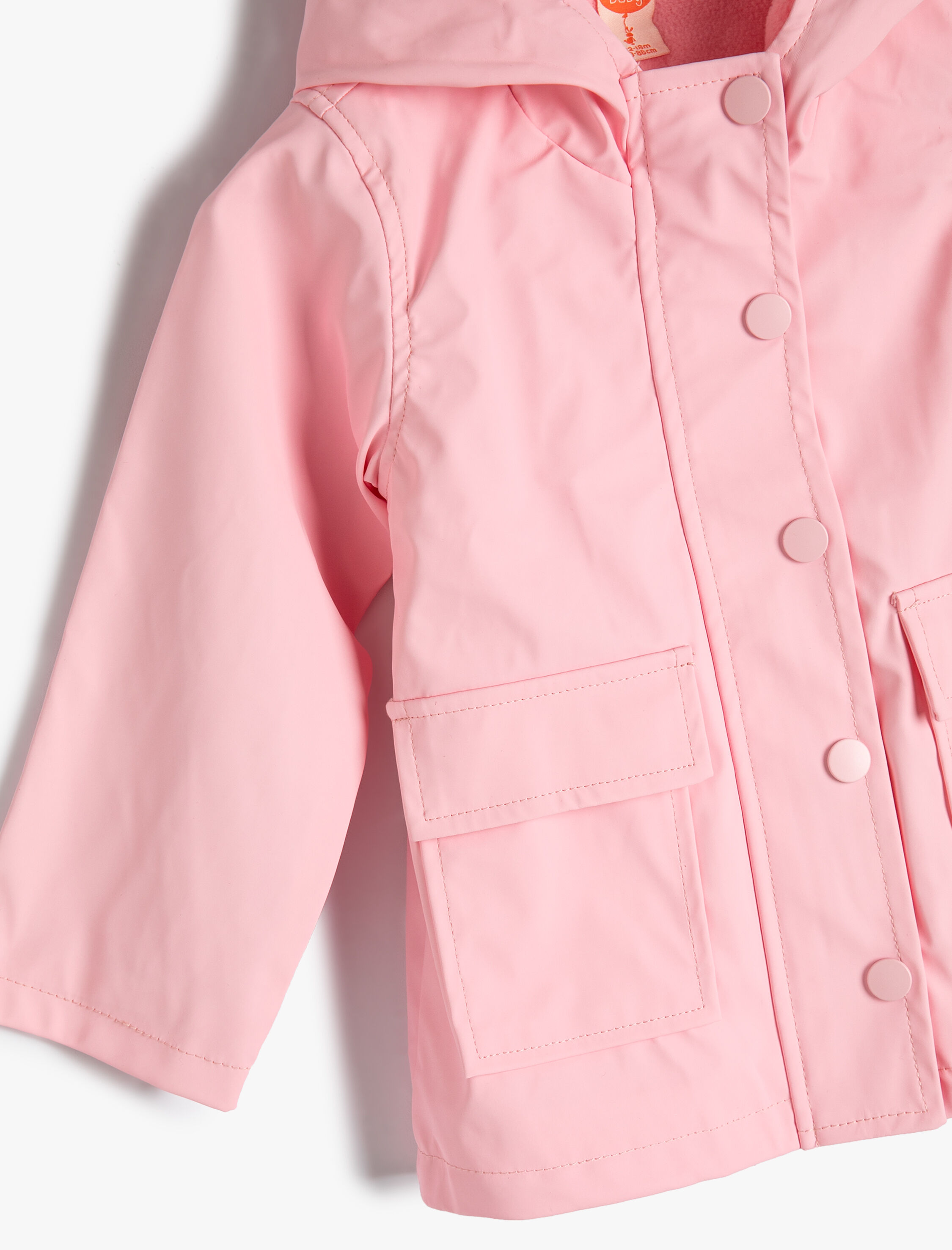  Kız Bebek Kapşonlu Kaban Cepli Rüzgar Kapaklı Çıtçıt Kapamalı