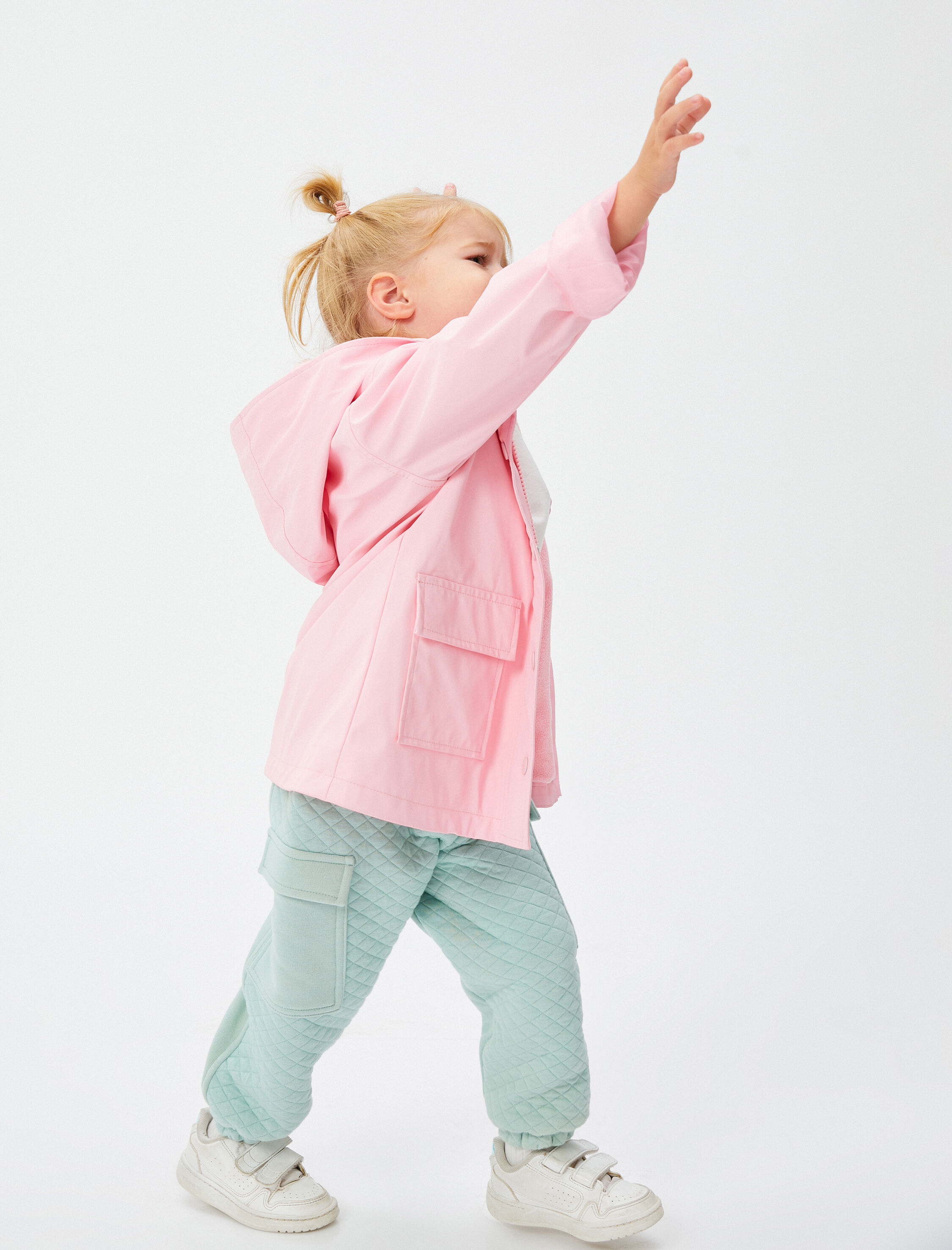  Kız Bebek Kapşonlu Kaban Cepli Rüzgar Kapaklı Çıtçıt Kapamalı