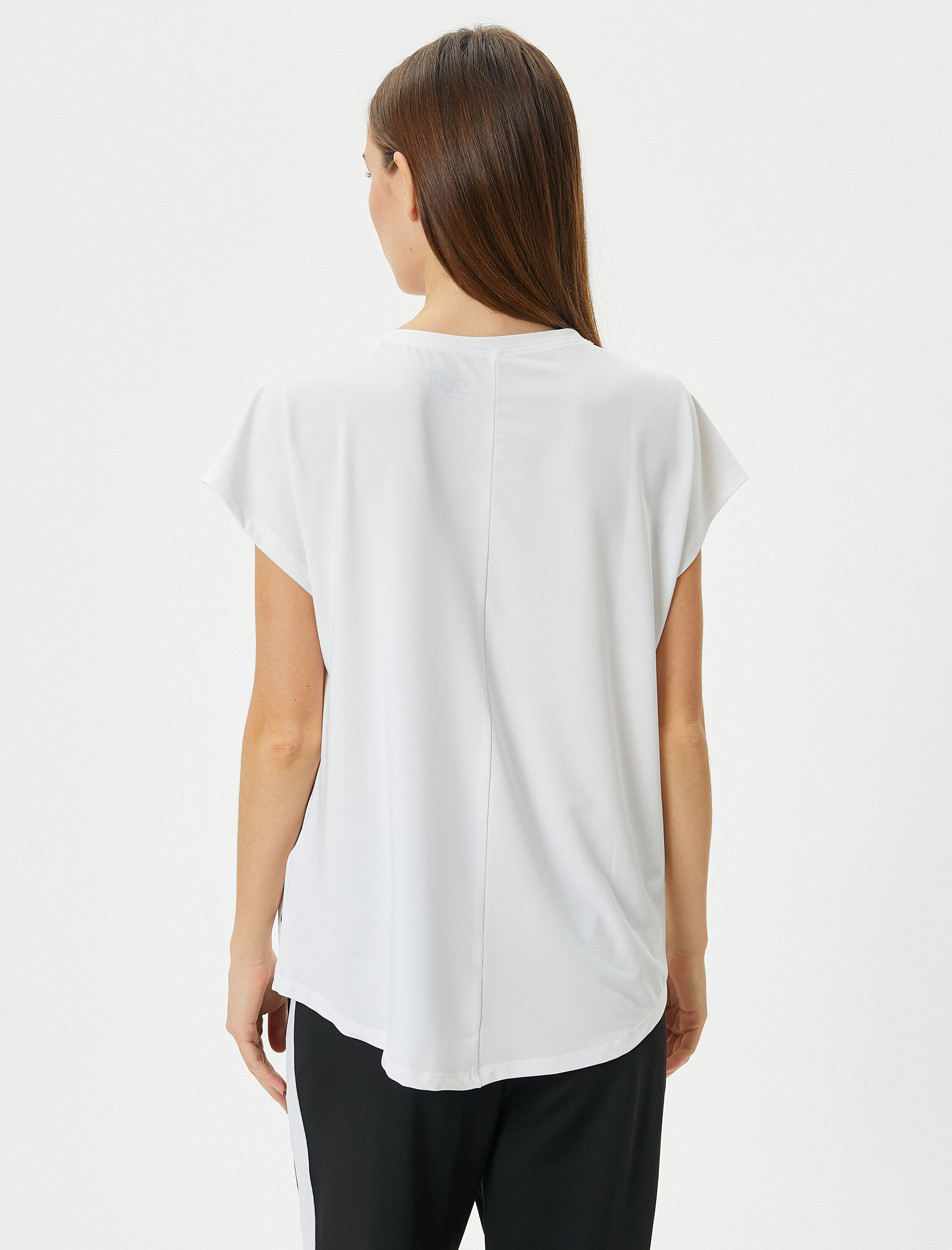   Basic Spor Tişört Kısa Kollu Bisiklet Yaka Rahat Kalıp