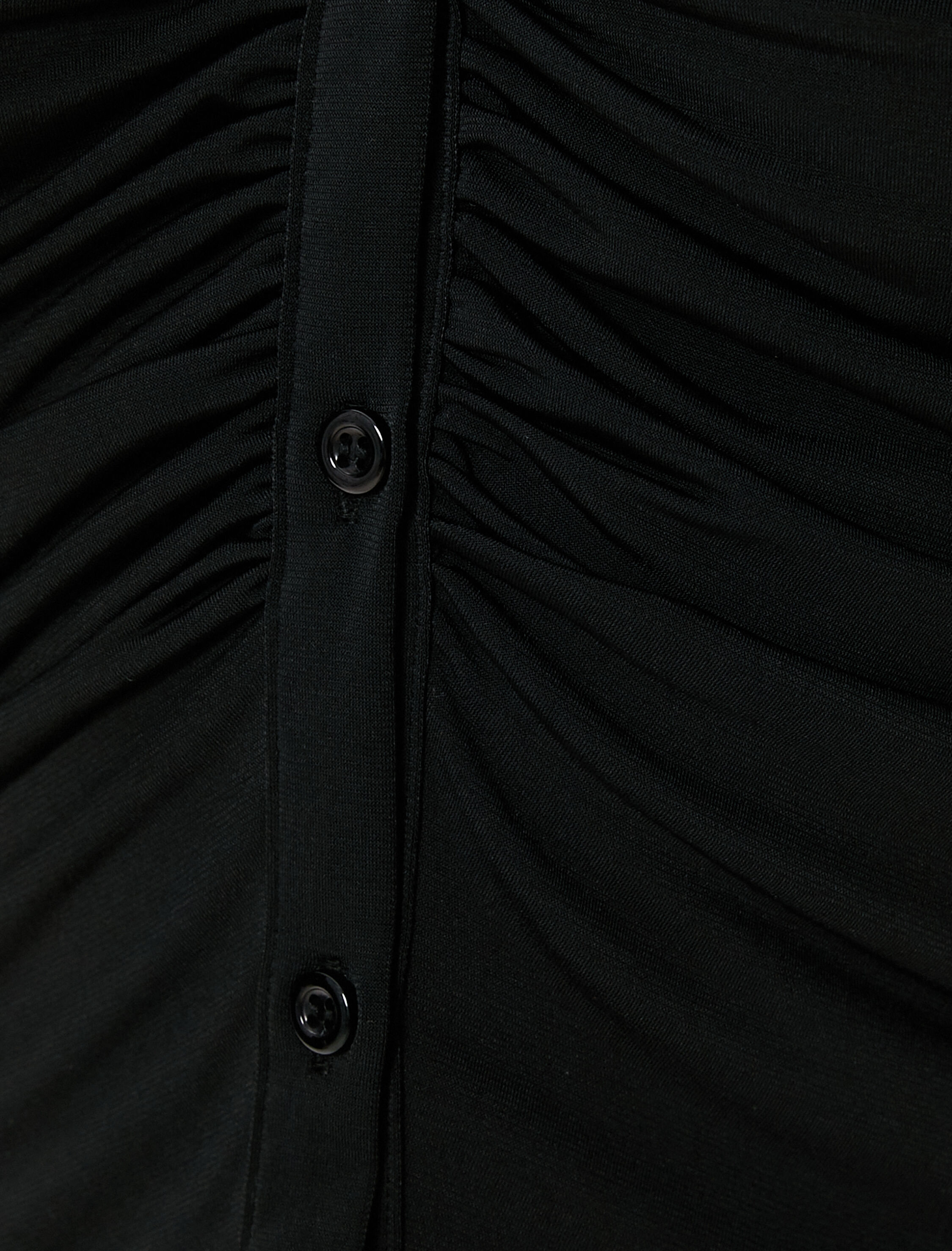   Kısa Kollu Gömlek Drapeli Düğmeli