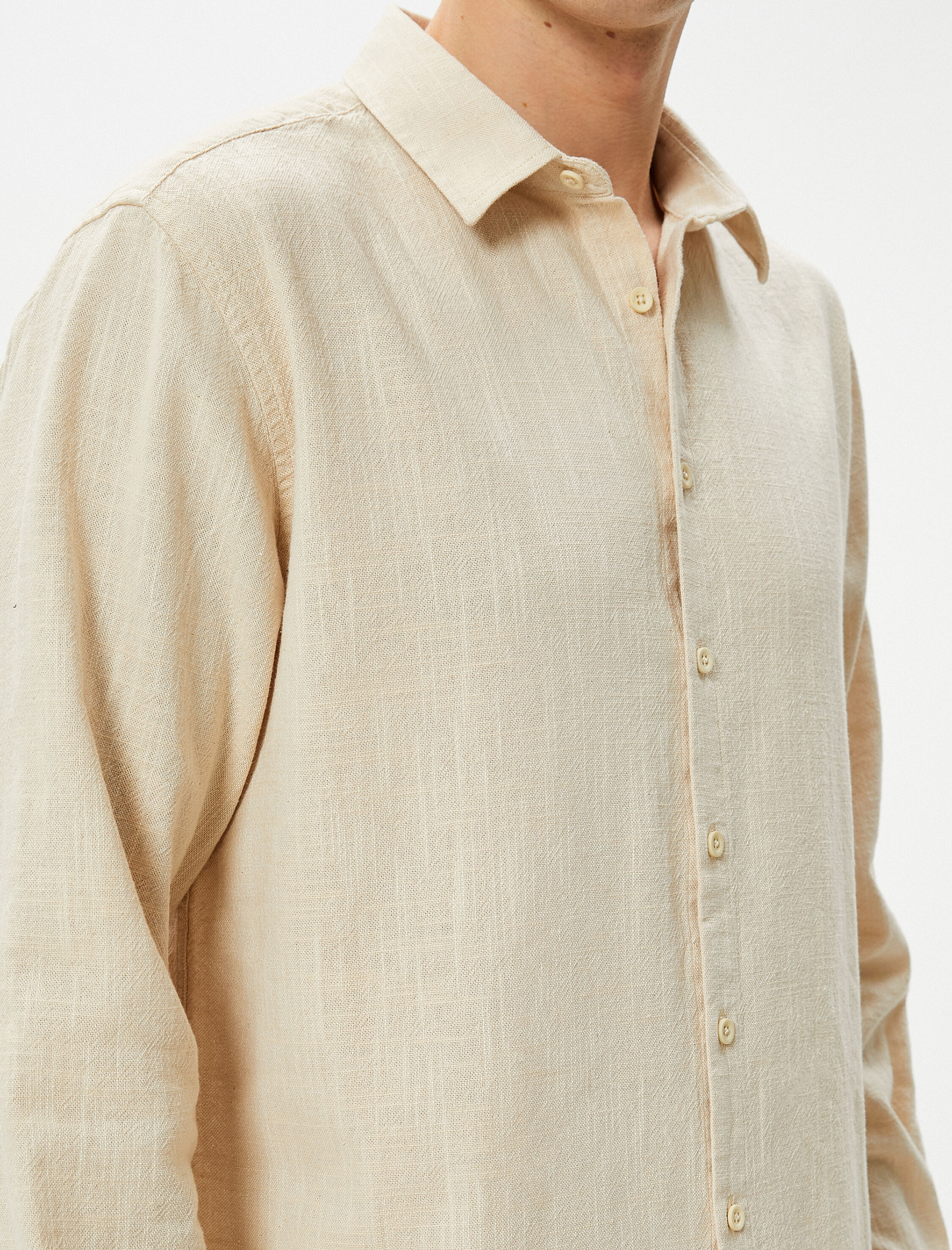   Basic Gömlek Klasik Yaka Düğmeli Uzun Kollu Pamuklu Regular Fit