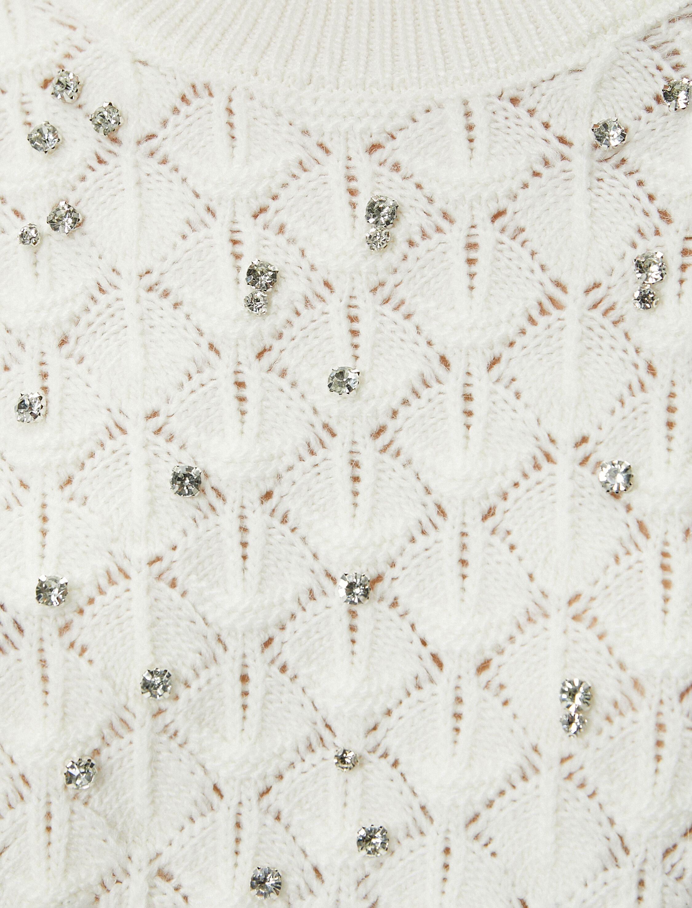 Taşlı Triko Kazak Yumuşak Dokulu Bisiklet Yaka Uzun Kollu