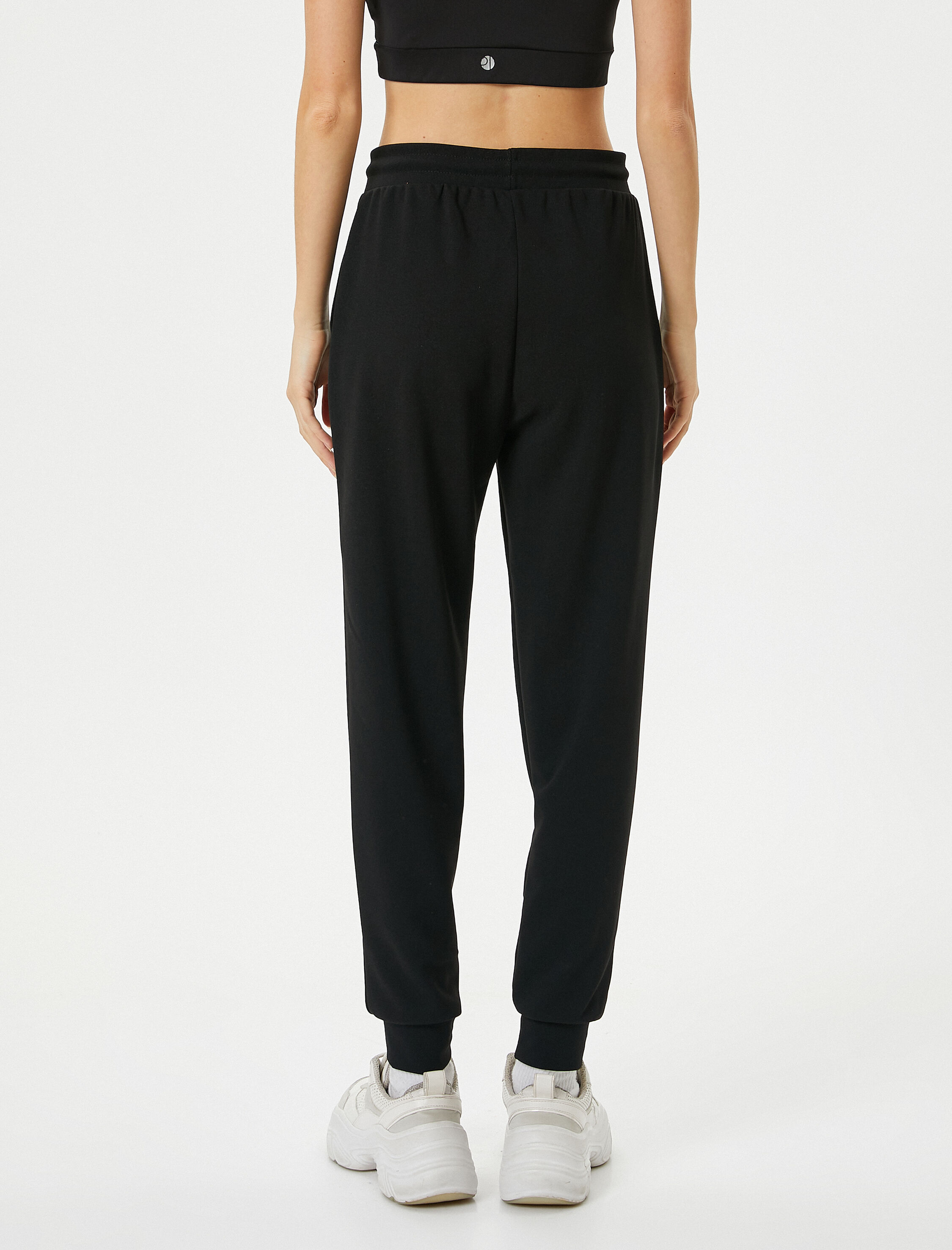   Spor Jogger Eşofman Altı Rahat Kalıp Yüksek Beli Bağlamalı Cepli