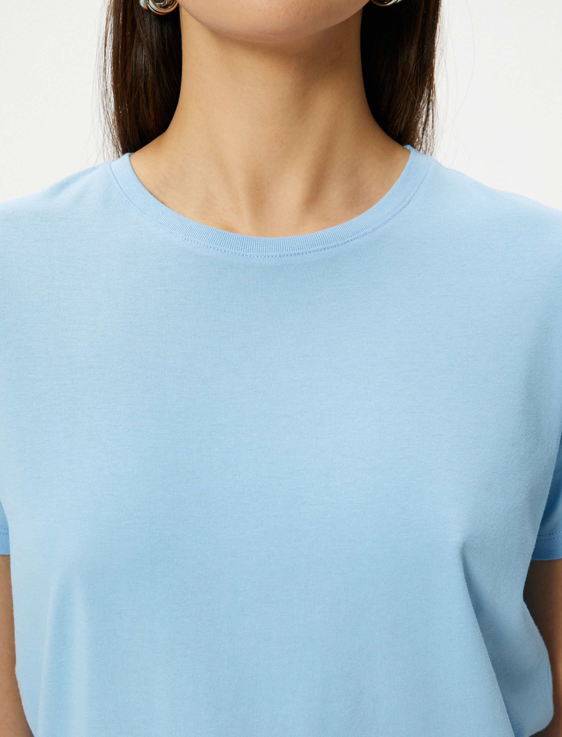   Basic Tişört Kısa Kollu Bisiklet Yaka Pamuklu