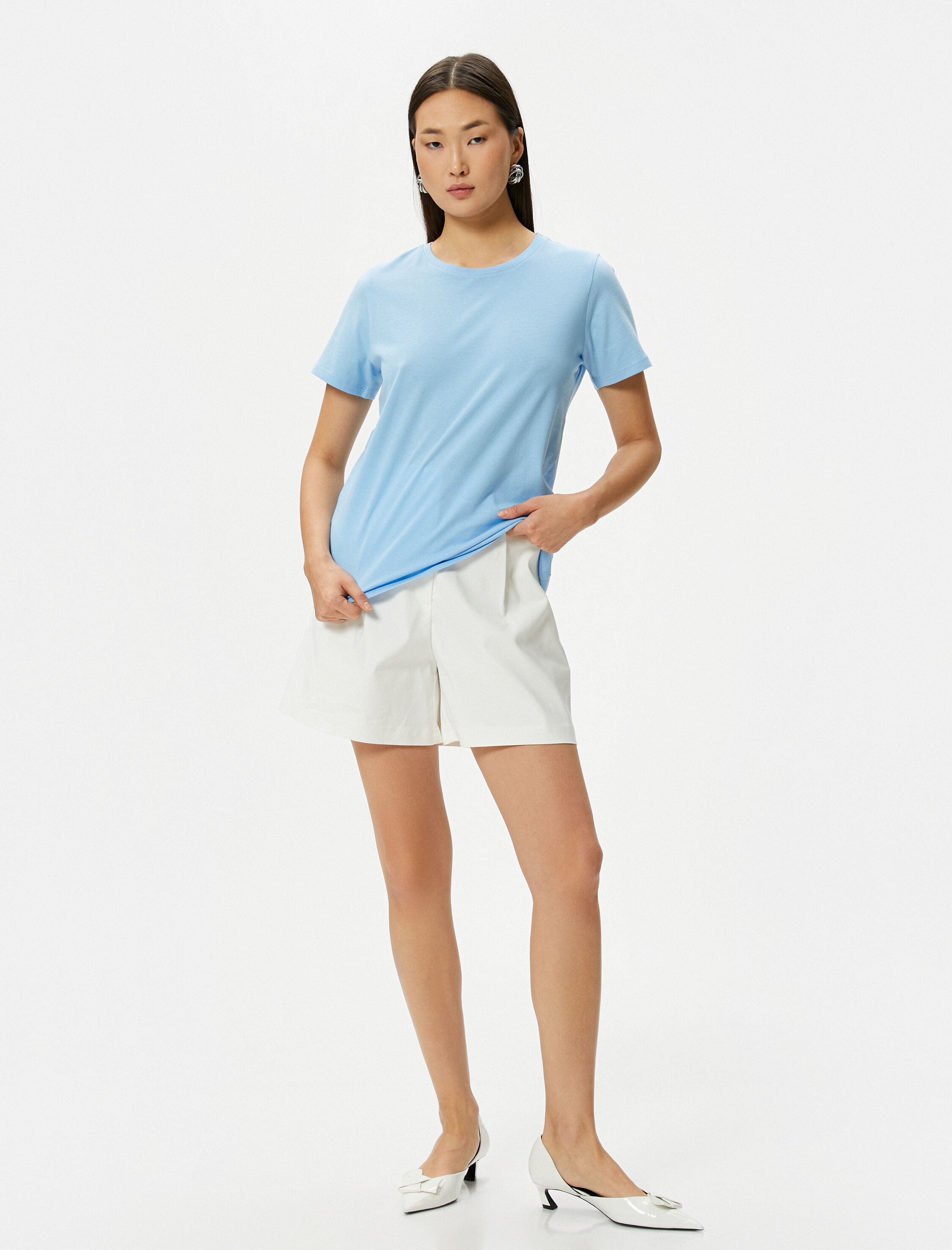   Basic Tişört Kısa Kollu Bisiklet Yaka Pamuklu