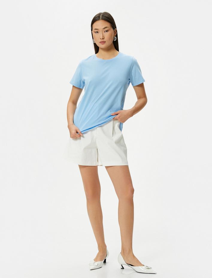  Basic Tişört Kısa Kollu Bisiklet Yaka Pamuklu