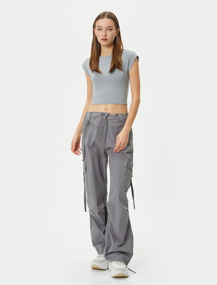  Basic Modal Tişört Slim Fit Ribanalı Kısa Kollu Bisiklet Yaka