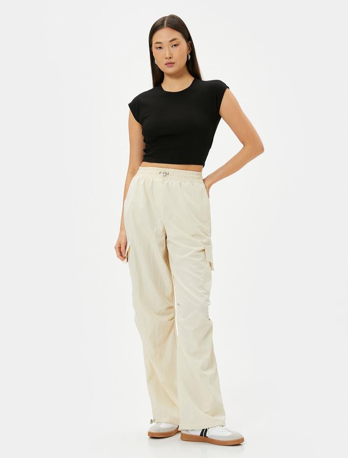  Paraşüt Pantolon Kargo Cepli Beli Lastikli Stoperli