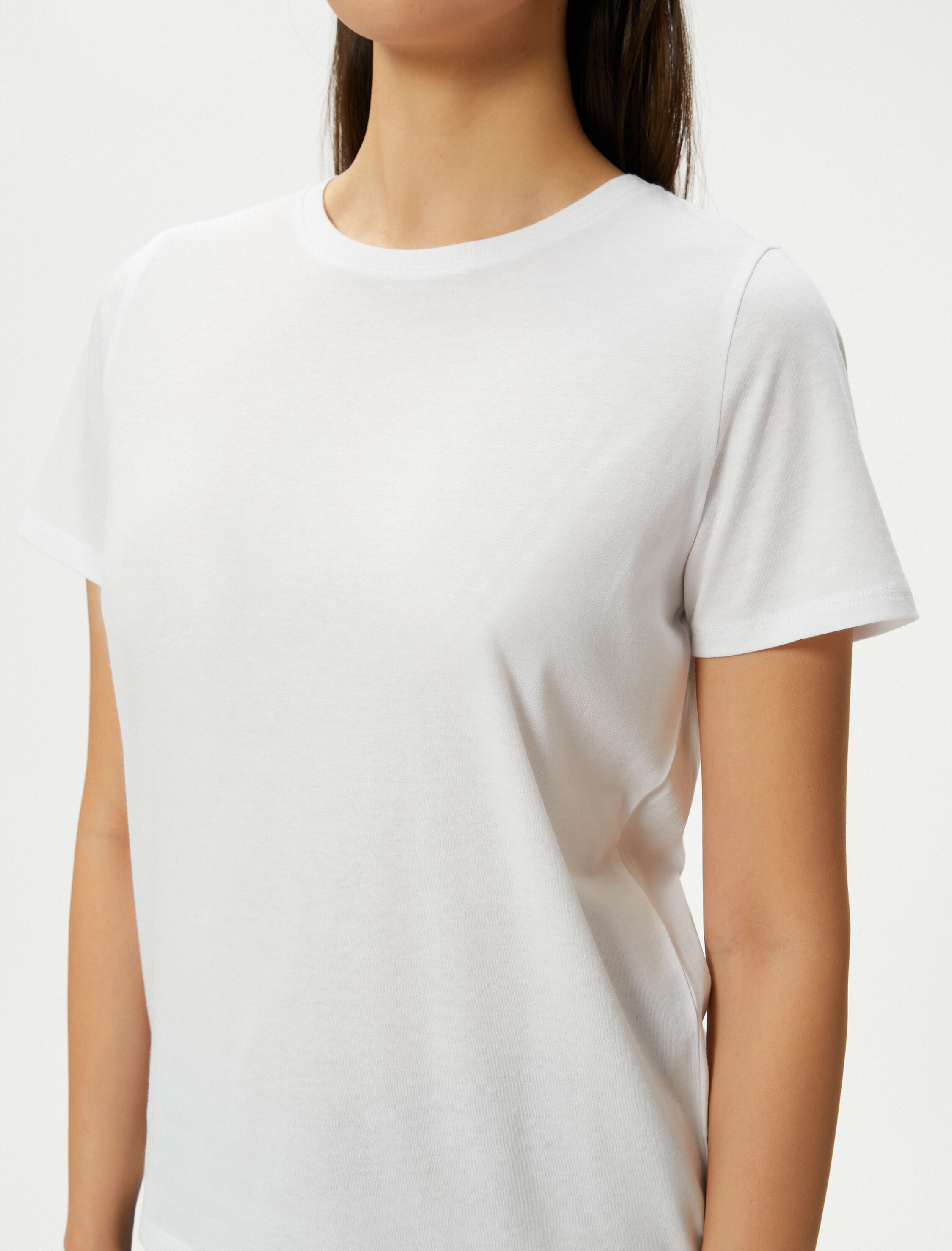   Basic Tişört Kısa Kollu Bisiklet Yaka Pamuklu