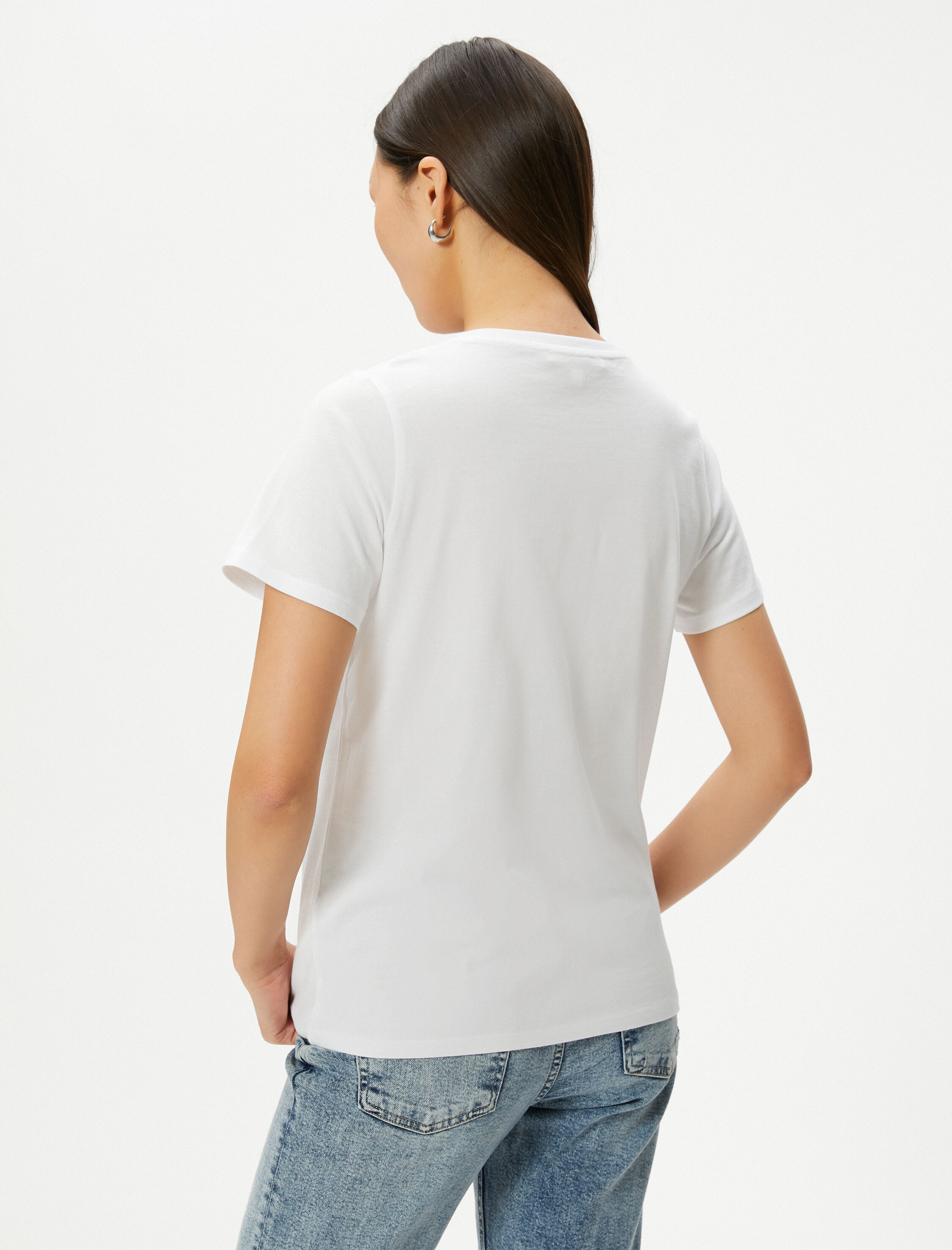   Basic Tişört Kısa Kollu Bisiklet Yaka Pamuklu