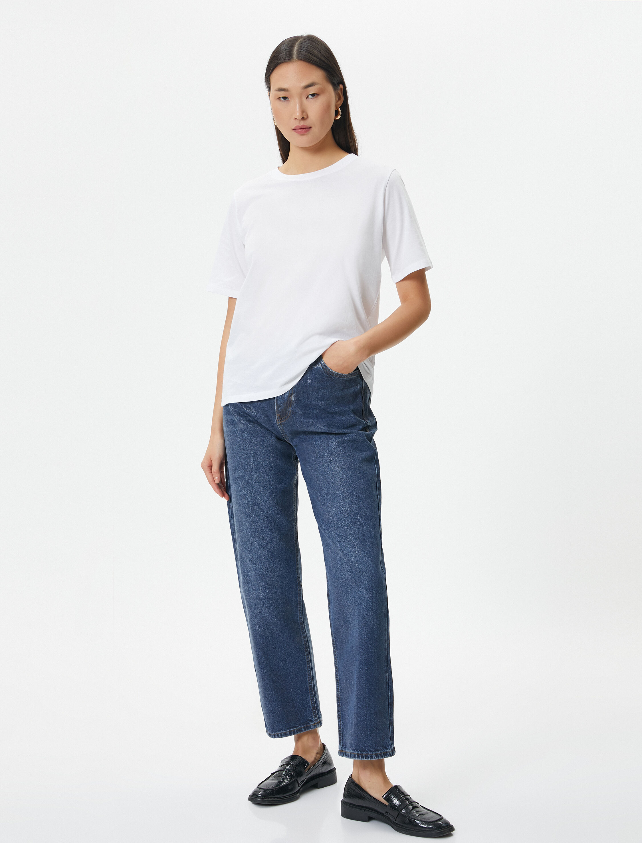   Basic Tişört Kısa Kollu Pamuklu