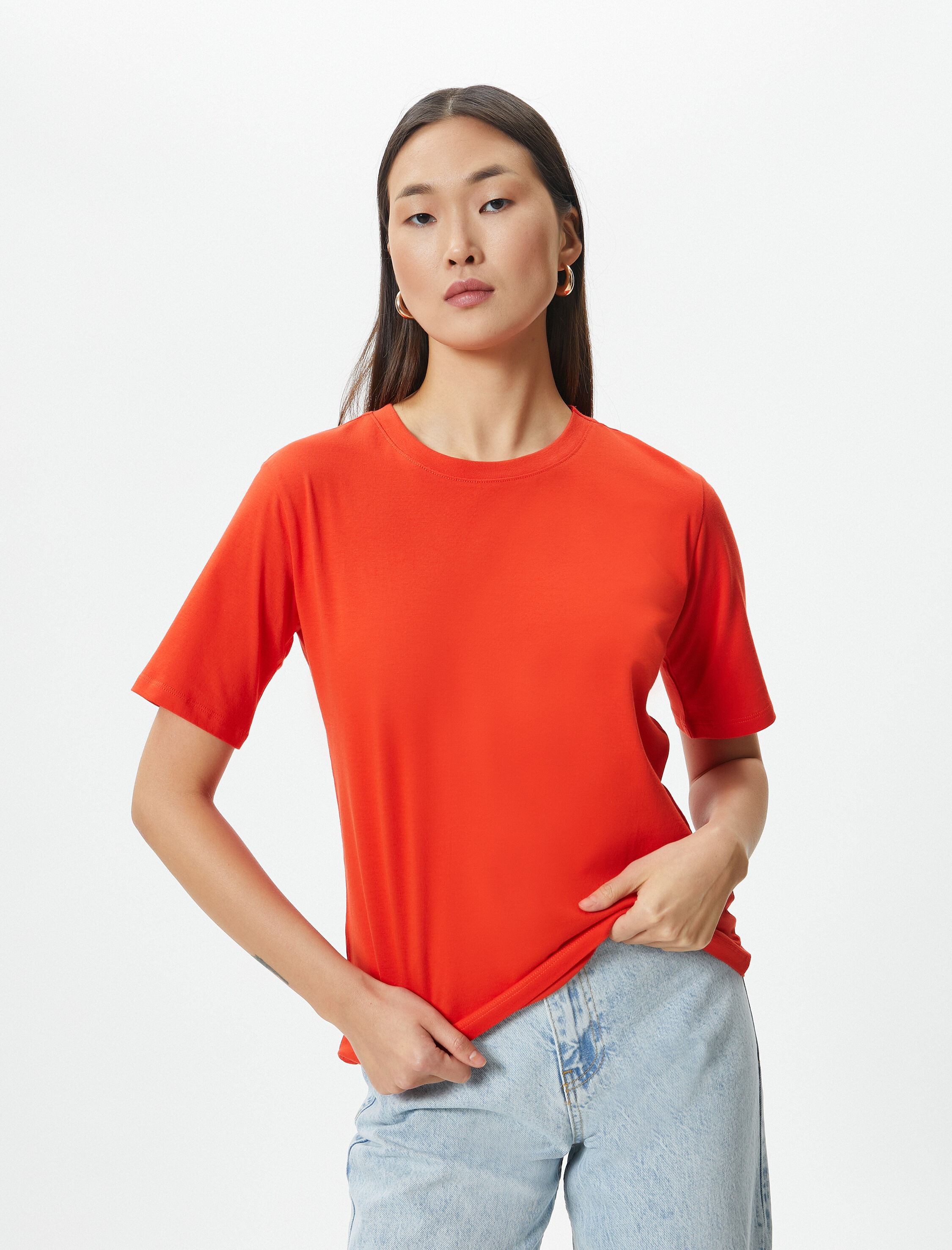   Basic Tişört Kısa Kollu Pamuklu