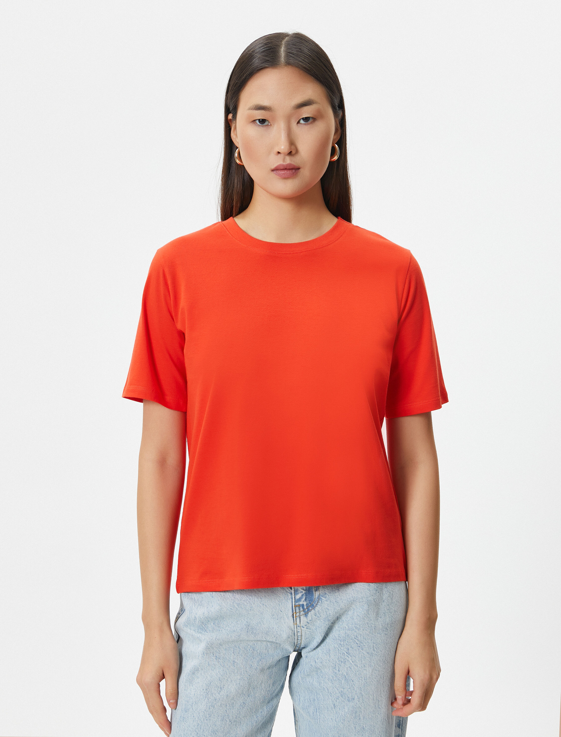   Basic Tişört Kısa Kollu Pamuklu